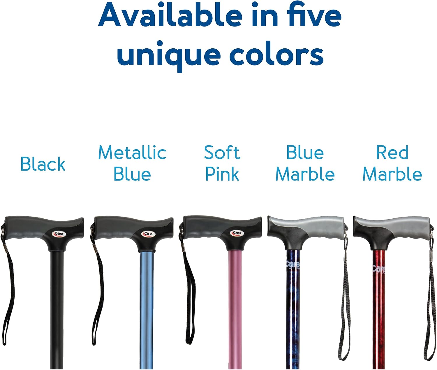Carex Soft Grip Walking Cane with Strap, Anti-Slip Walking Cane for Easy Maneuvering, Walk Stick for Seniors & Adults with Added Support and Adjustable for Balance, Supports up to 250 lbs