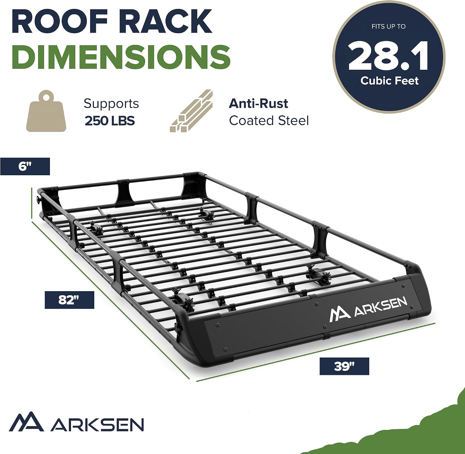 2-in-1 Foldable Fairing Roof Rack Cargo Basket (Deflector & Flat Mode), 64" x 39" Heavy Duty Steel Rooftop Carrier, 250 lbs Max Load, Fits SUV Truck Pickup for Kayaks, Canoes & Luggage