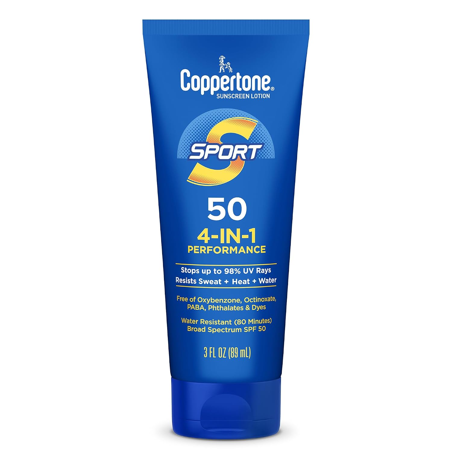 Coppertone SPORT Sunscreen Lotion SPF 30, 7 FL OZ | Sunscreen Lotion with Vitamin E, Sweat, Heat and Water Resistant, PABA, Oxybenzone, Octinoxate, Paraben and Dye Free