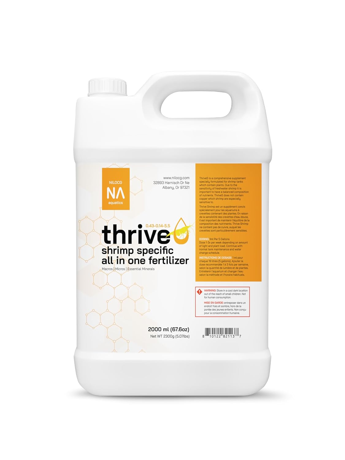 ThriveS Shrimp All‑in‑One Aquarium Fertilizer, 500ml Concentrated Plant Food