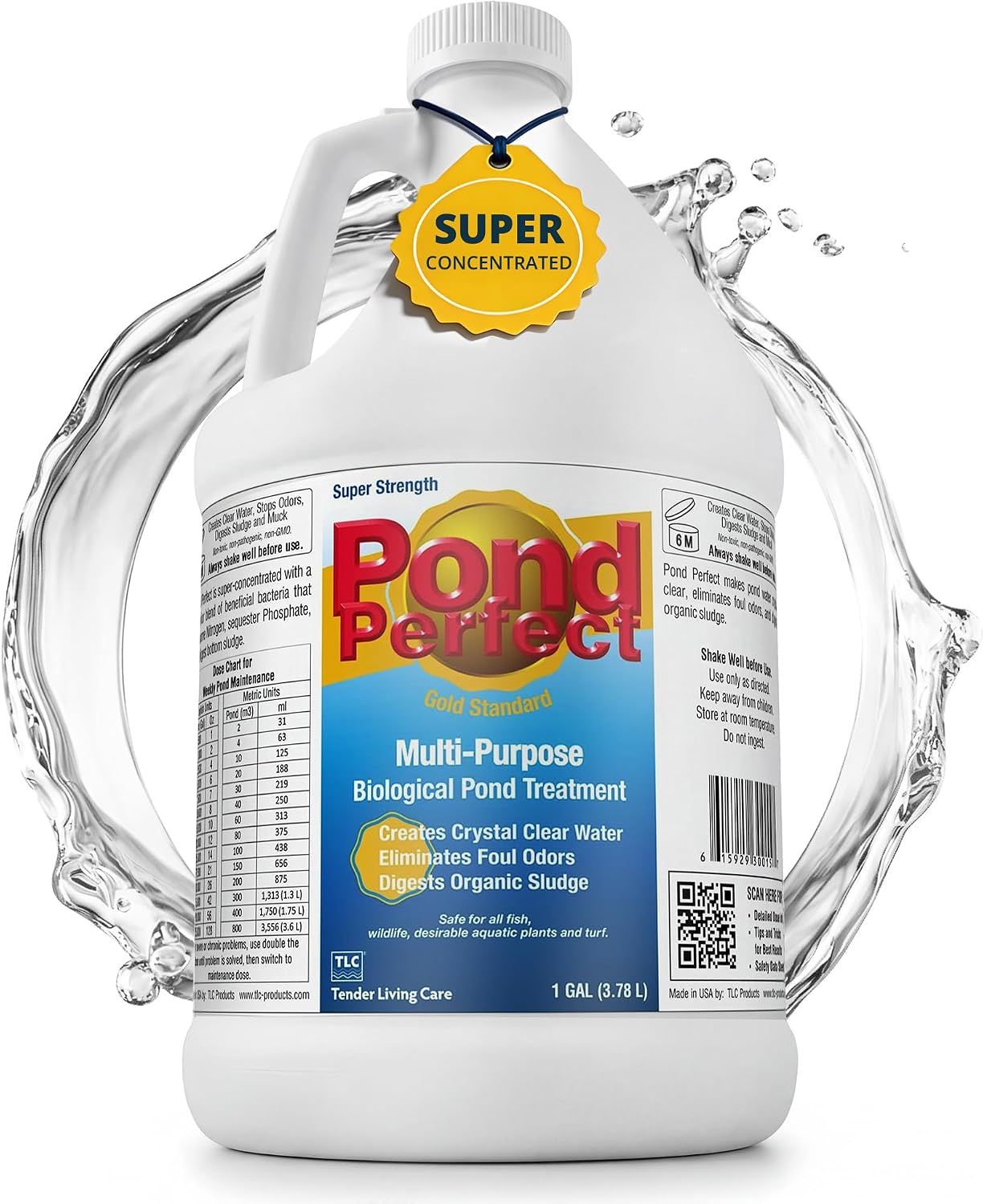 PondPerfect Pond Bacteria - Natural Treatment for Ponds - Safe for Fish | Liquid Formula for Pond Maintenance – Pond Cleaner for outdoor Ponds - Safe for Fish - 32 oz (946 ml) for up to 25000 gal
