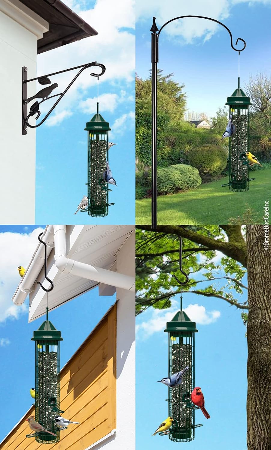 Squirrel Buster Classic Squirrel-proof Bird Feeder w/4 Feeding Ports, 2.4-pound Seed Capacity | Four feeding ports, weight-sensitive closure