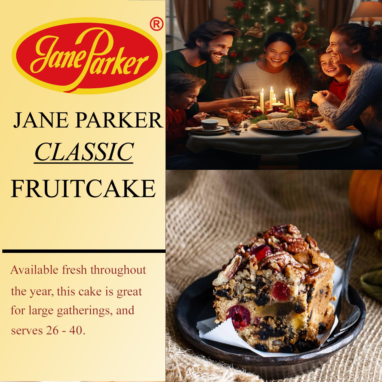 Jane Parker Fruitcake Classic Light Fruit Cake 5 Pound (80 Ounce) Ring in a Collectible Holiday Tin-Holiday-Christmas Cake-The Best Fruitcake You