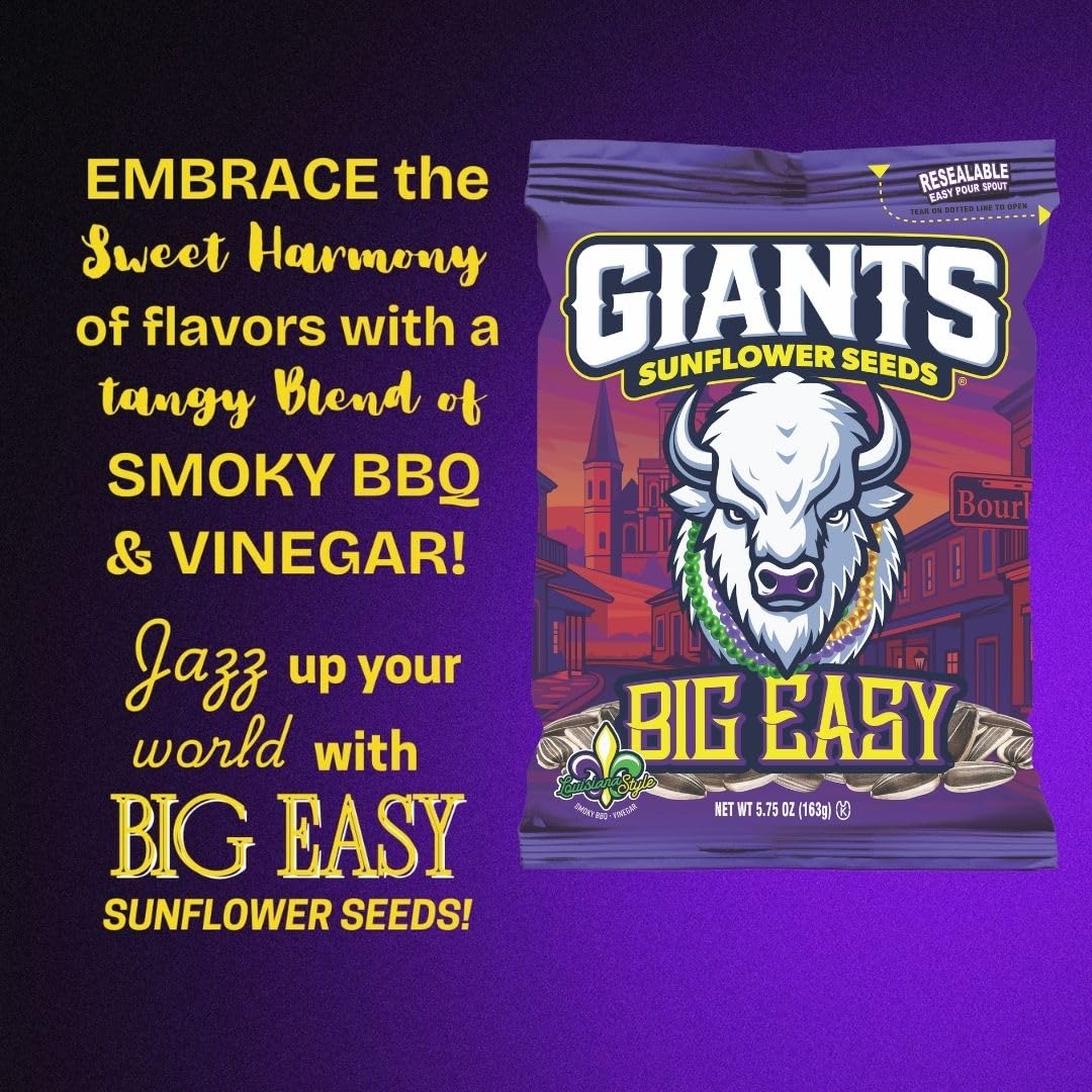 GIANTS Original Sunflower Seeds - Sunflower Seeds to Eat, Sunflower Seeds Bulk, Lightly Salted Sunflower Seeds for Eating, High Protein Snack - 5.75 oz Resealable Bags (Case of 12)