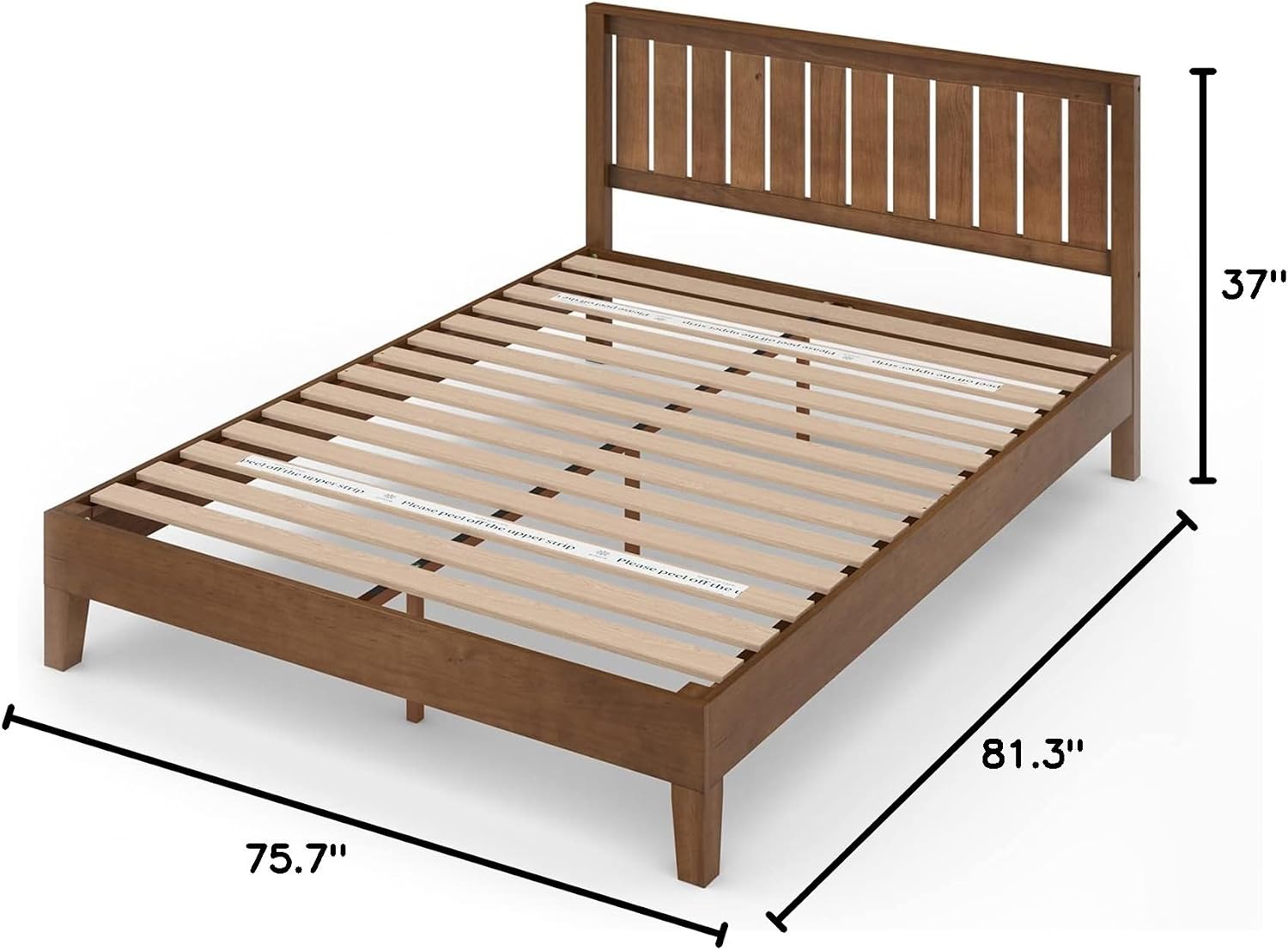 ZINUS Vivek Deluxe Wood Platform Bed Frame with Headboard, Wood Slat Support, No Box Spring Needed, Easy Assembly, Queen | Slatted Headboard, Wood Slat Support, No Box Spring Needed, Contemporary Design, Easy Assembly