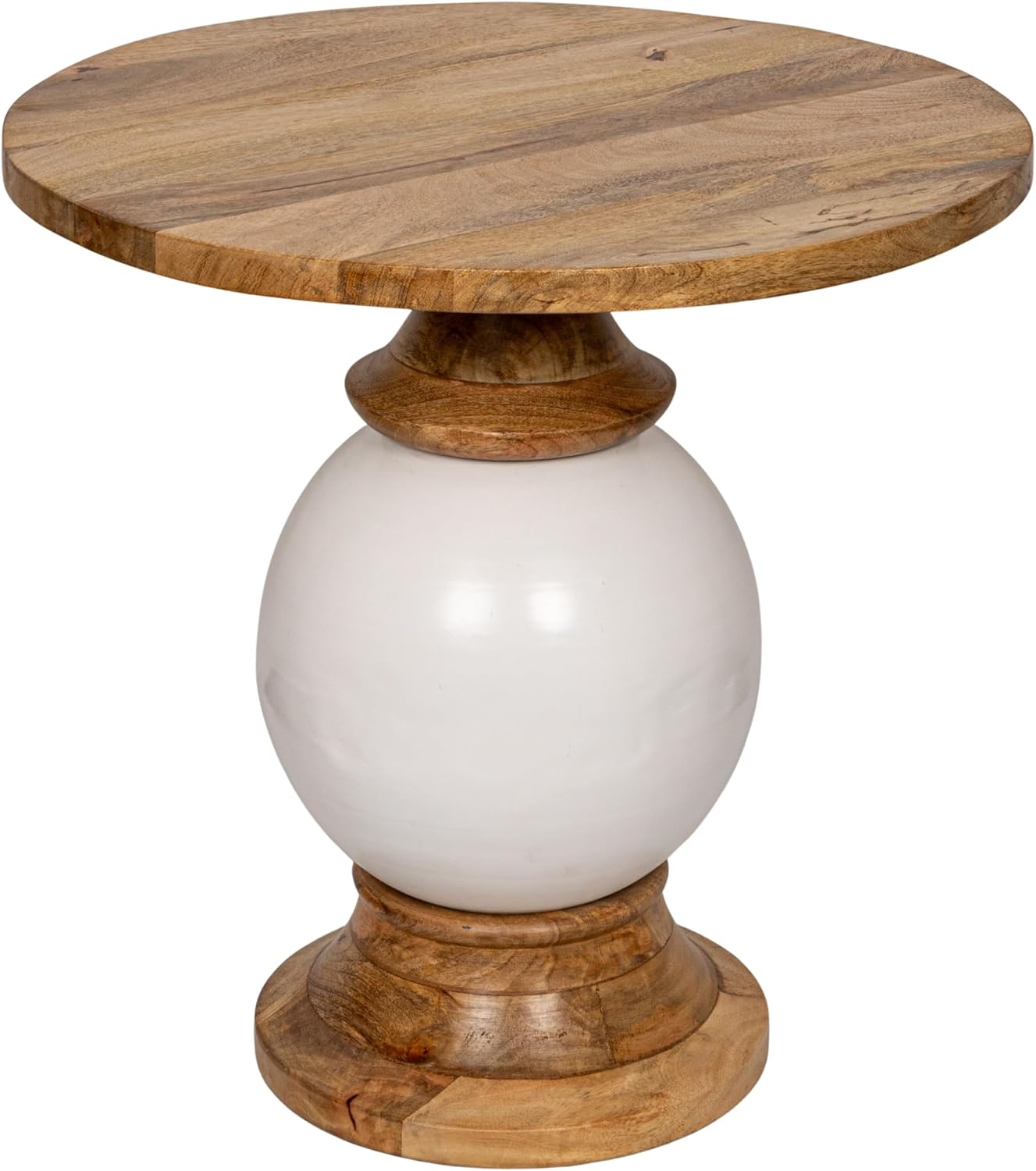 Creative Co-Op Mango Wood & Metal Round Pedestal Table