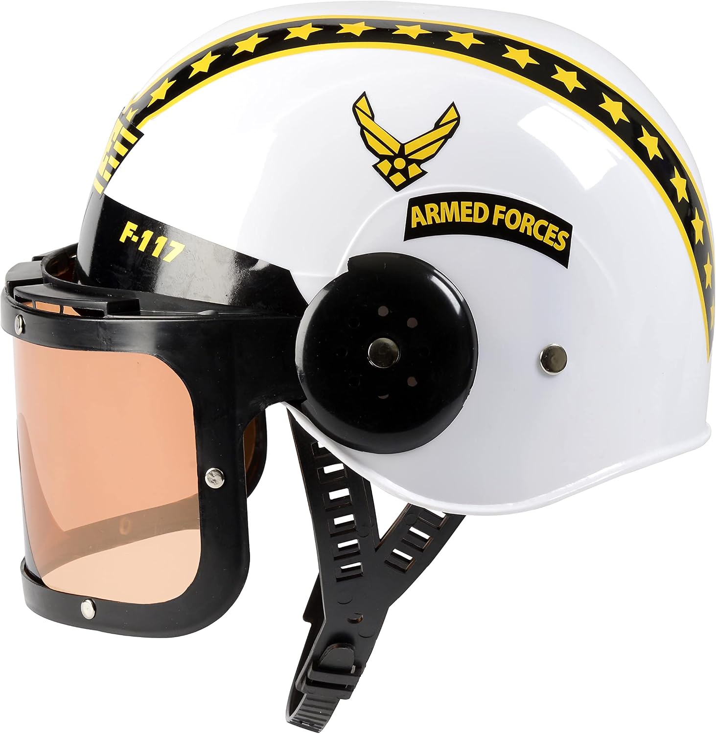 Aeromax Jr. Armed Forces Pilot Helmet with Tinted, Movable Visor White, Fits Ages 3-12