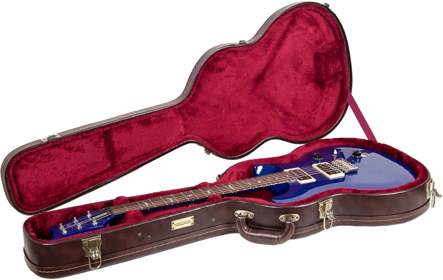 Crossrock Hardshell Arch Top wood case fits SG Electric Guitars-Black(CRW620SGBK)