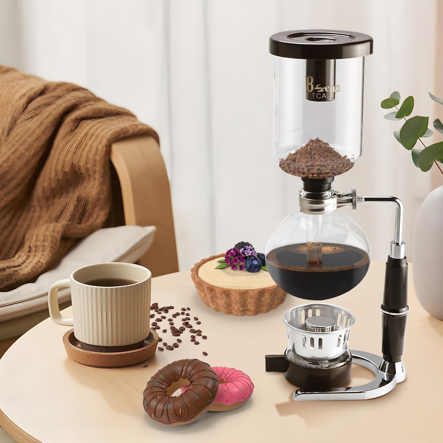 Amarine Made Siphon Coffee Maker, Siphon Coffee Brewer, Japanese Siphon | 5-Cup, 16 Ounce, Easy to Use