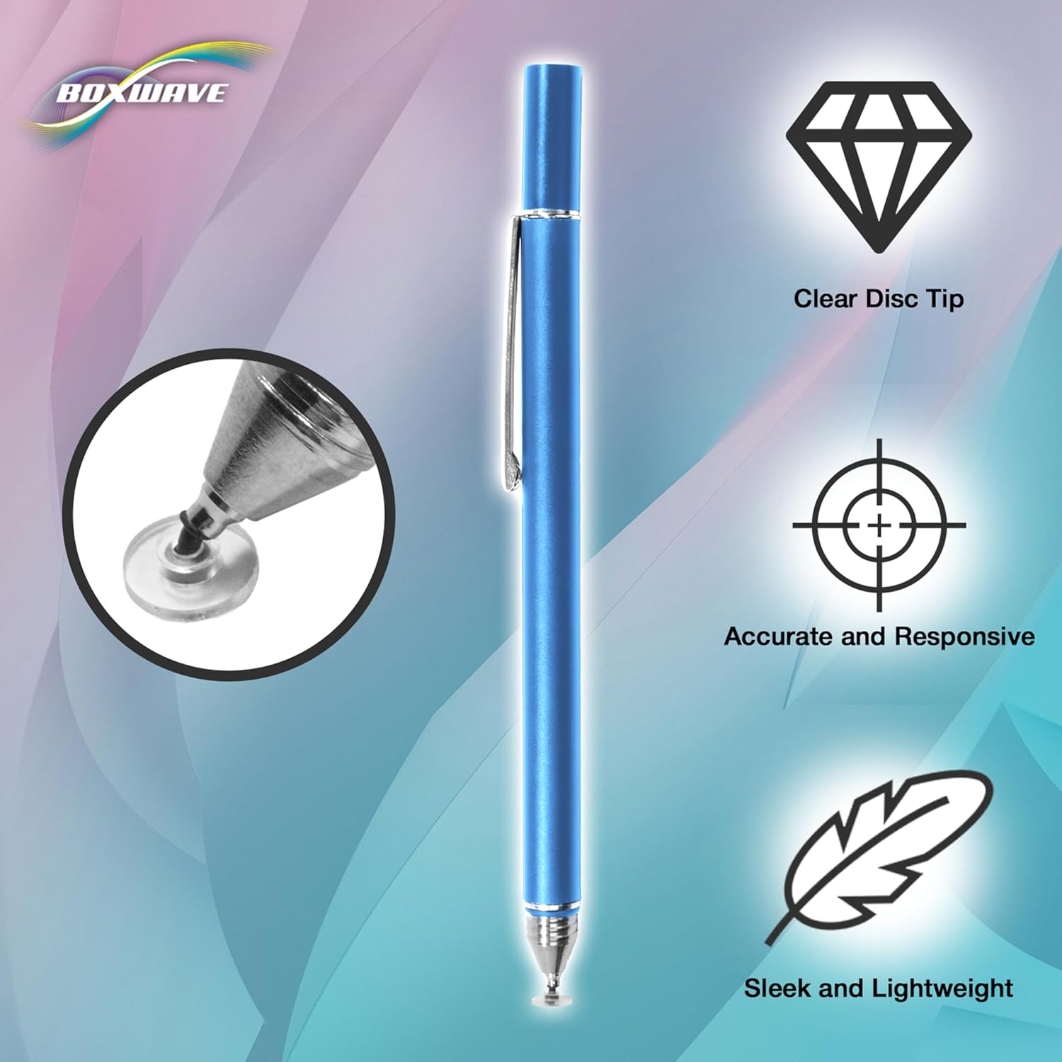 BoxWave Stylus Pen Compatible with Arcade1Up Infinity Game Board (18 in) - FineTouch Capacitive Stylus, Super Precise Stylus Pen - Lunar Blue