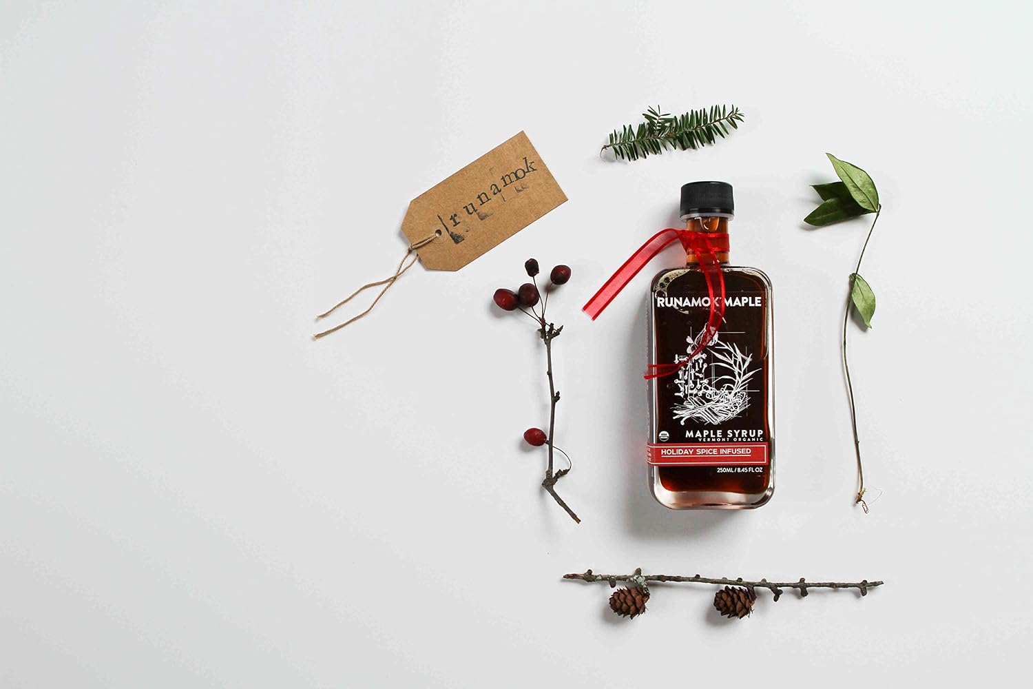Runamok Maple Cinnamon-Vanilla Infused Maple Syrup - Authentic & Real Vermont Maple Syrup | Gluten Free & Natural Sweetener | Breakfast, Coffee, Pancakes Maple Syrup | 8.45 Fl Oz (250mL)