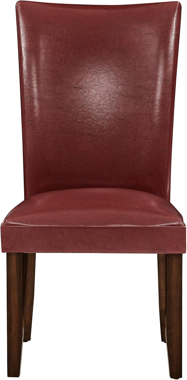 Steve Silver Company Hartford Parsons Chair, Vegan Leather, Contemporary Style, Dining Room, Kitchen, Asian Hardwood Solids, Ergonomic Shape Backing, 20" D x 28" W x 41" H, Brown