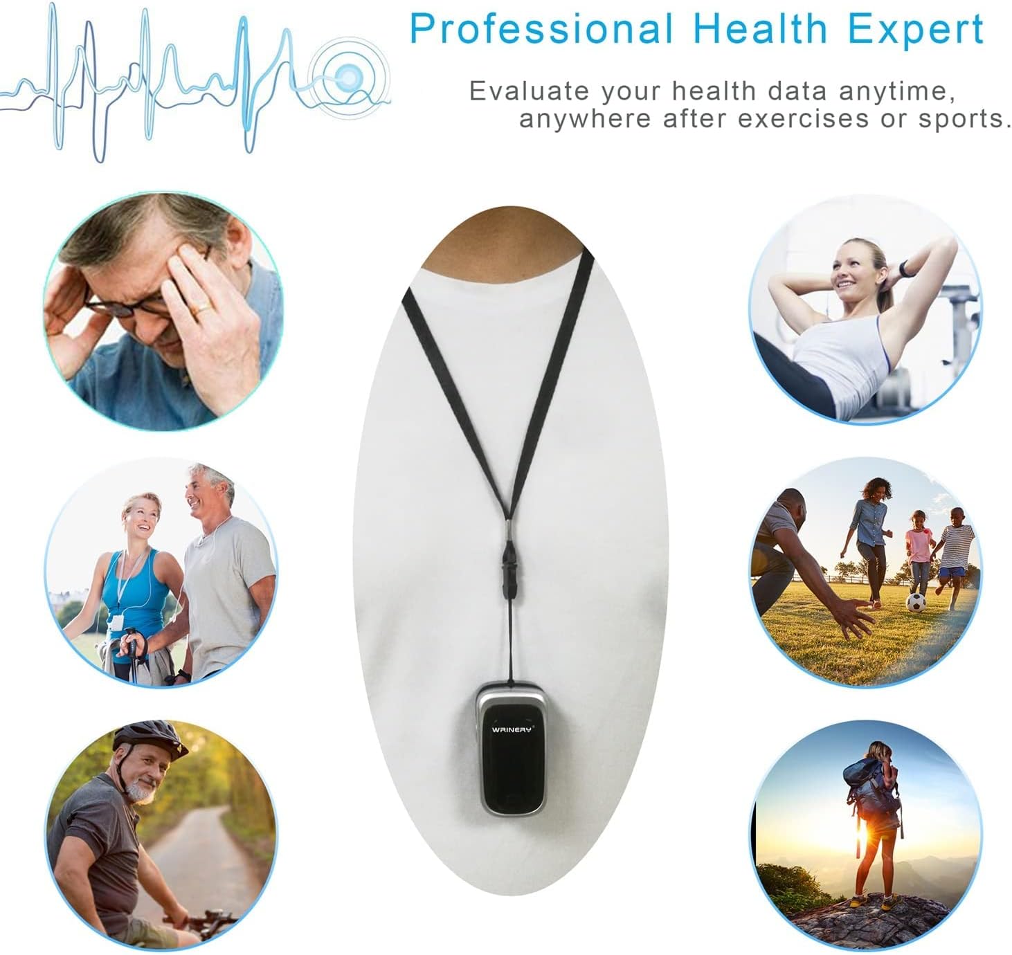 WRINERY Oxygen Saturation Monitor, Pulse Oximeter Fingertip, Oxygen Monitor, O2 Saturation Monitor, OLED Portable Oximetry with Batteries