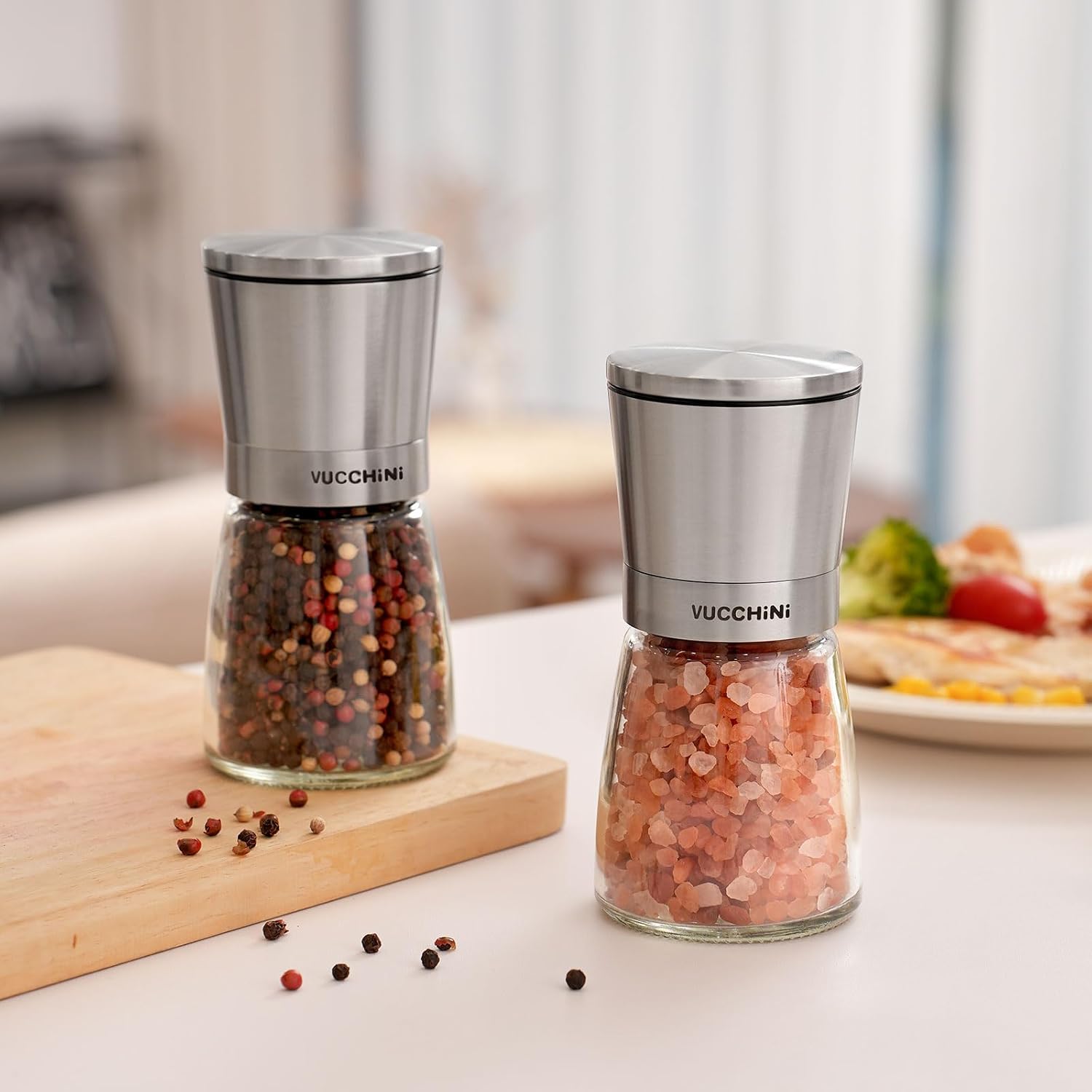 Vucchini Stainless Steel Salt and Pepper Grinder Set Manual