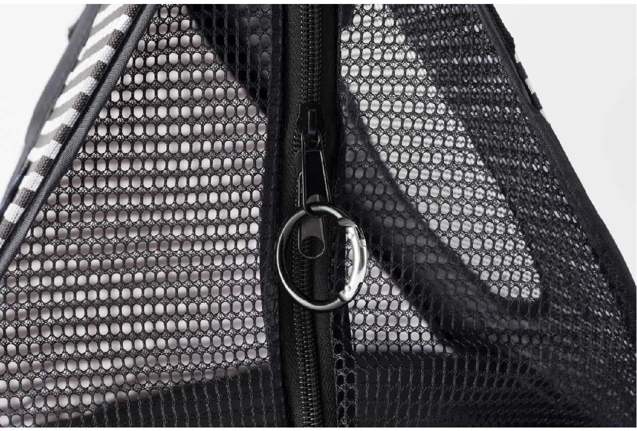 Necoichi Stress-Free Cat Travel Carrier Collapsible Gray White for 2 Cats, for Indoor Cats Small Medium Large Cats(Black)
