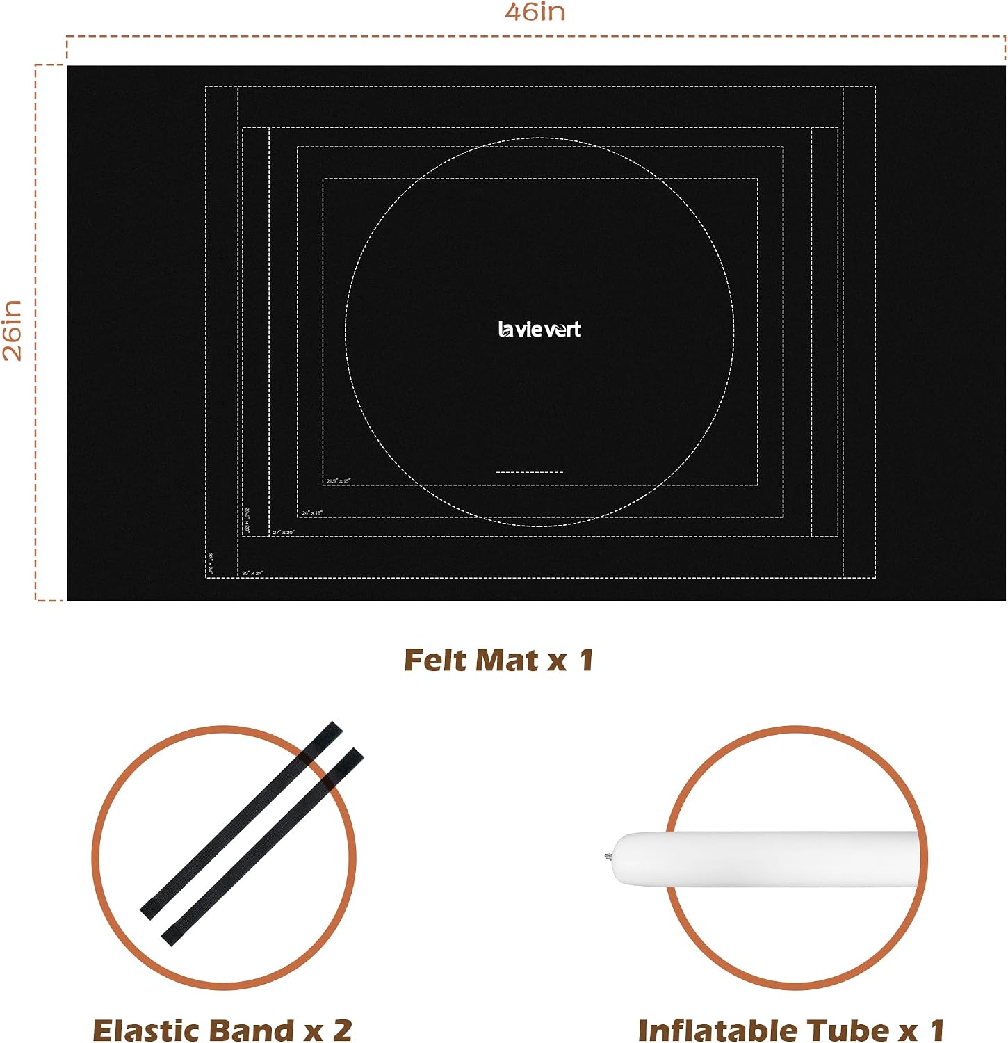 Lavievert 1500 Piece Jigsaw Puzzle Mat Roll Up with Auxiliary Line Design