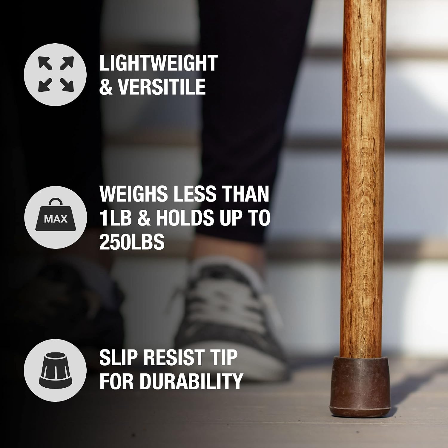 Brazos Handcrafted Wood Walking Cane, Twisted Oak, Crook Style Handle, for Men & Women, Made in The USA, 37"