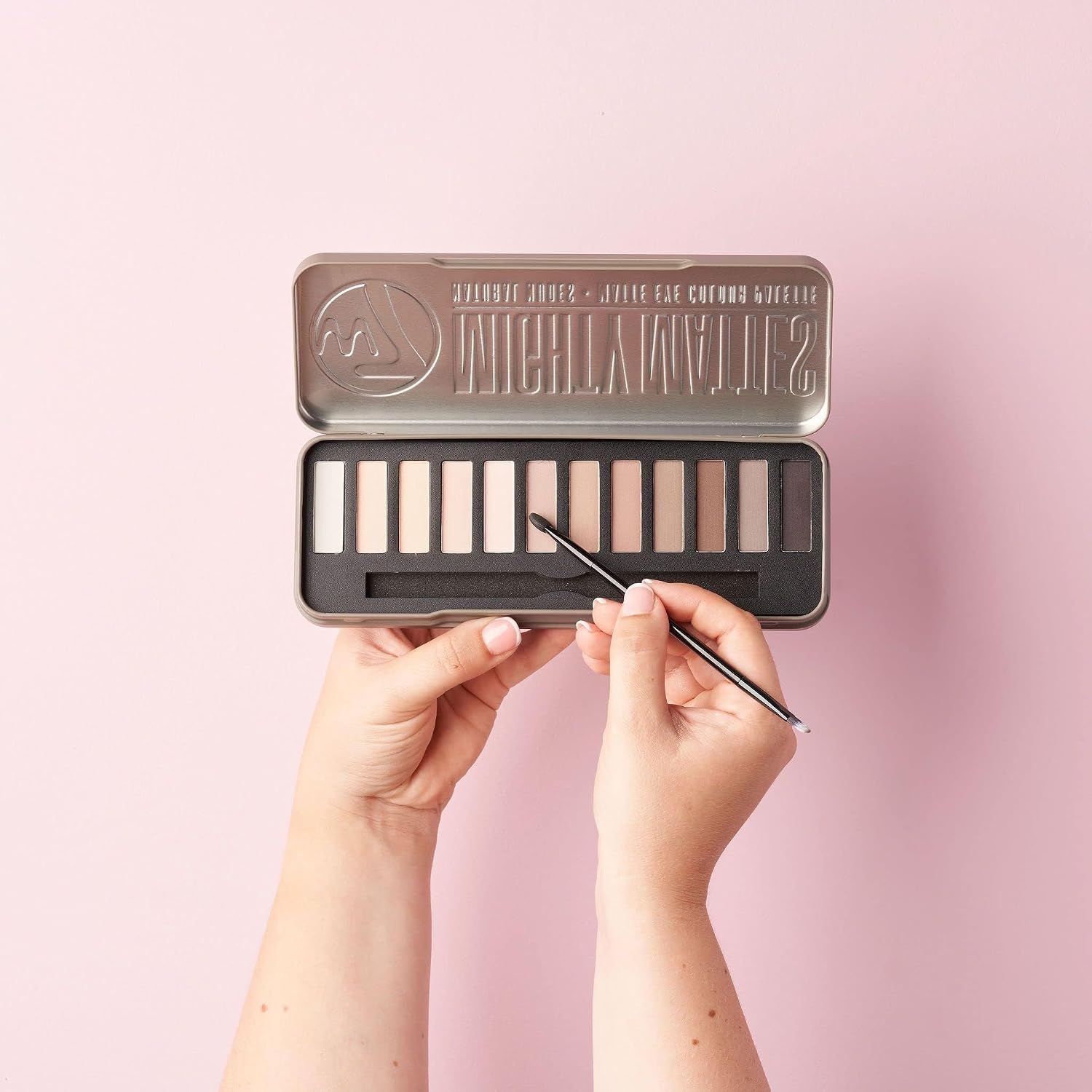 W7 Mighty Mattes Eyeshadow Palette - 12 Nude Shades | Long-Lasting Matte Eyeshadows, Flawless Natural Finish