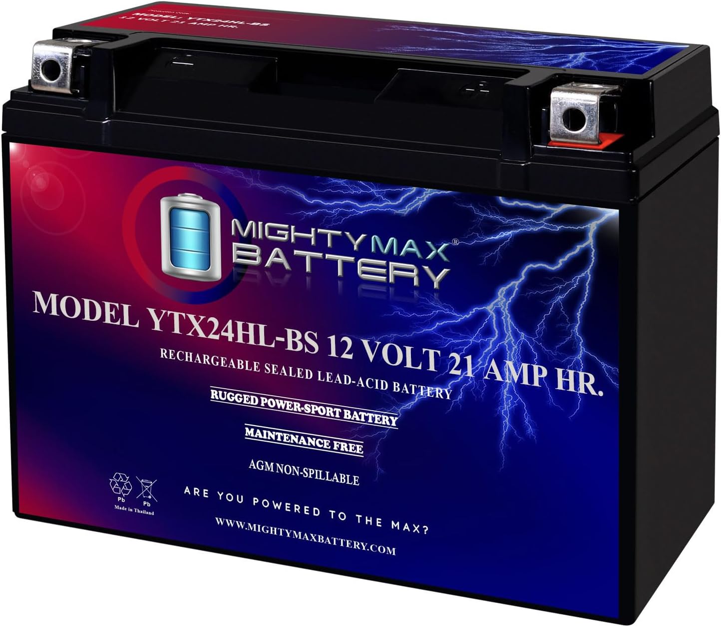 Mighty Max Battery YTX14-BS - 12 Volt 12 AH, 200 CCA, Rechargeable Maintenance Free SLA AGM Motorcycle Battery