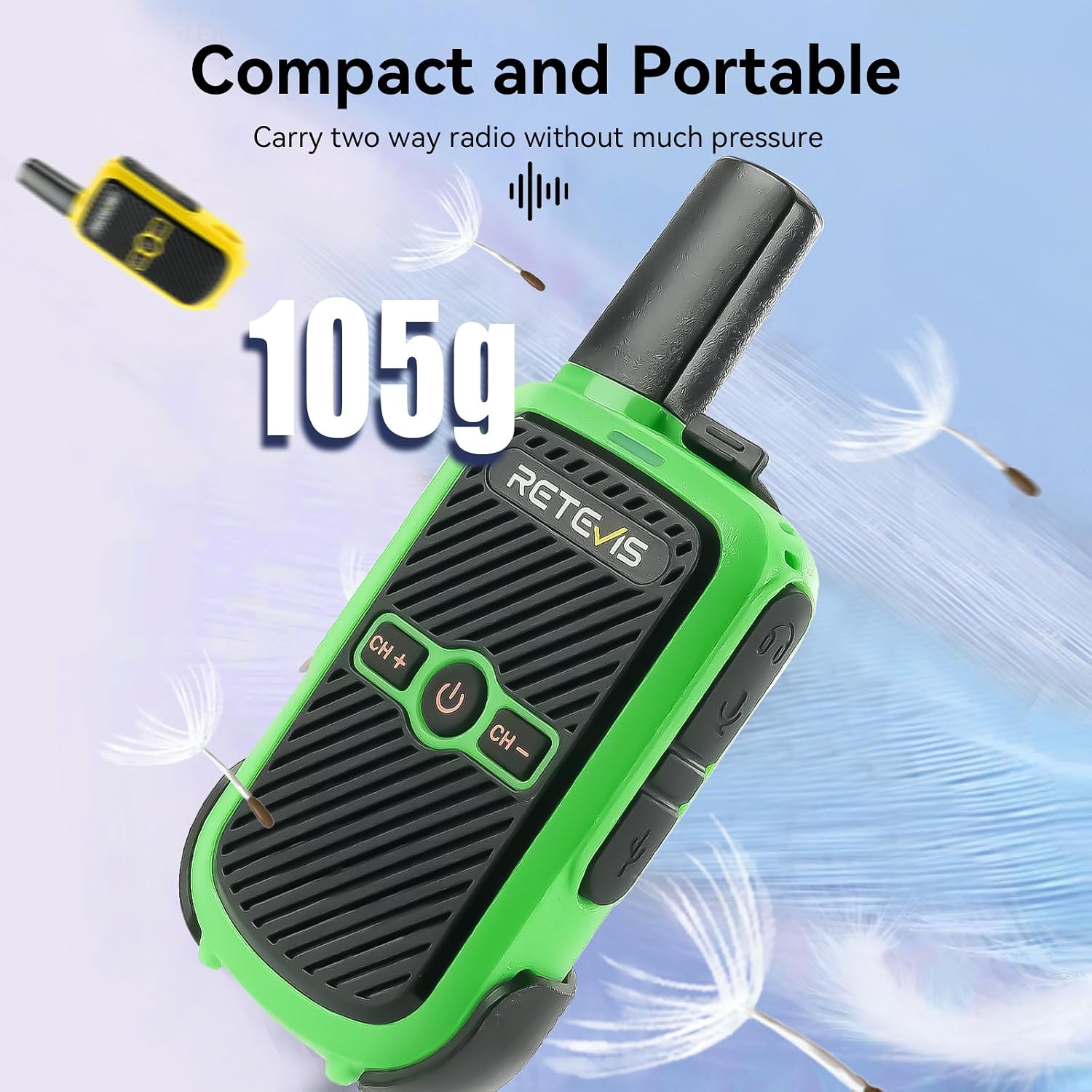 Retevis RT15 Walkie Talkies 3 Pack, Birthday Gift, Outdoor Adventure Kit | Durable, Lightweight, VOX, Key Lock, Mini Walkie Talkies for Adults, School Family Outdoor Travel Camping Hiking