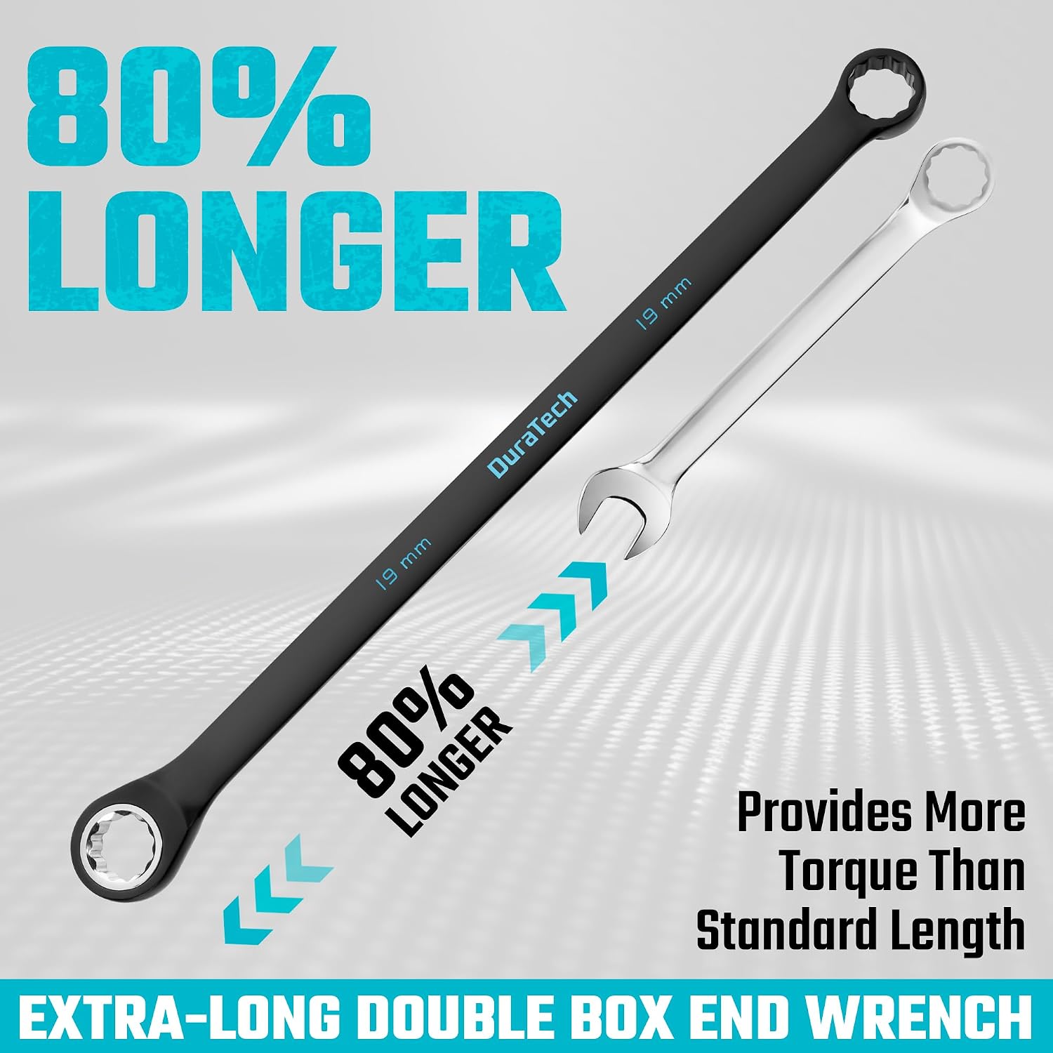 DURATECH Extra Long Ratcheting Wrench Set, Double Box End, Metric, 9-Piece