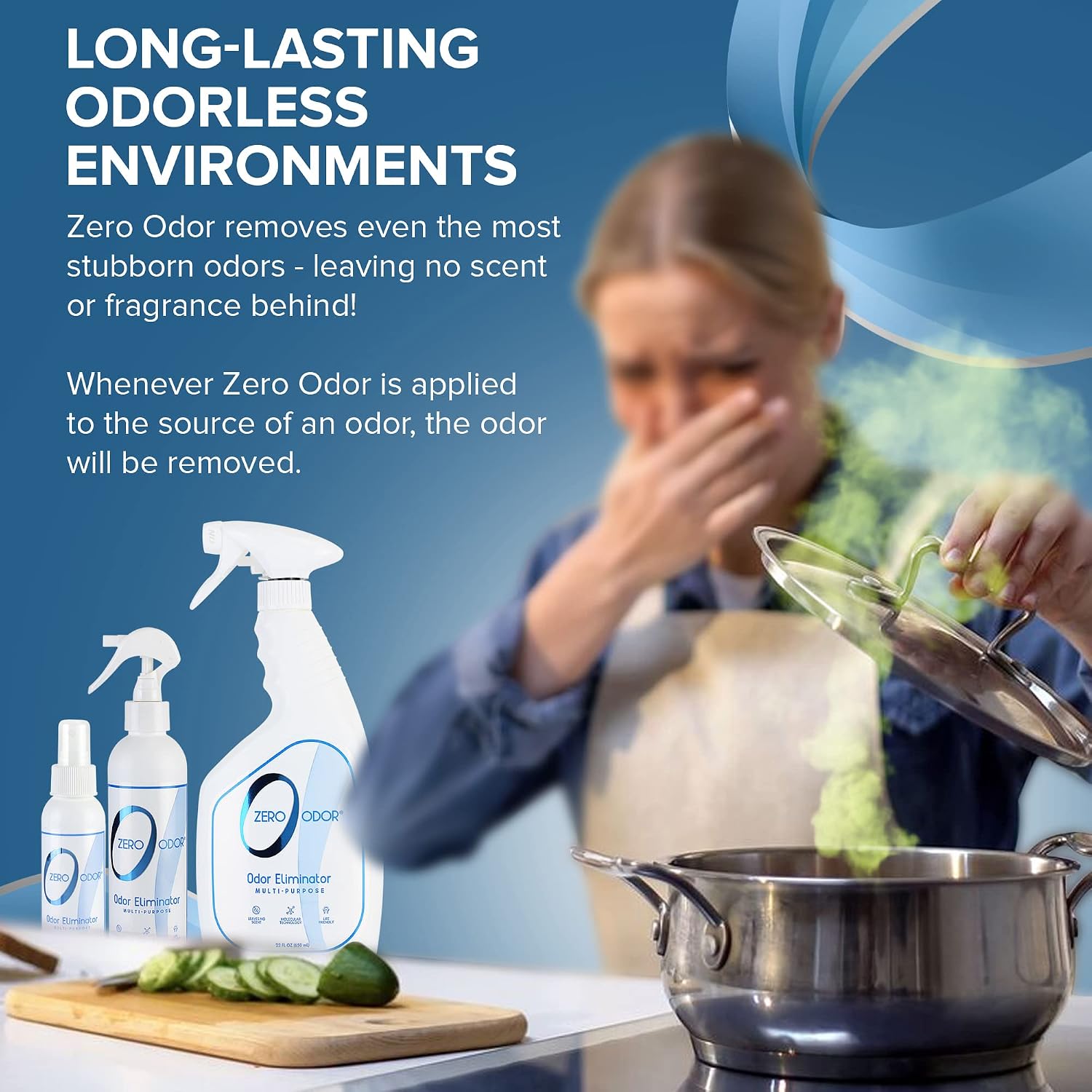 Zero Odor - Multi-Purpose Strong Odor Eliminator for Home, Office, Car, Bathroom, Hotel, Room Deodorizer, and Odor Neutralizer, 16oz
