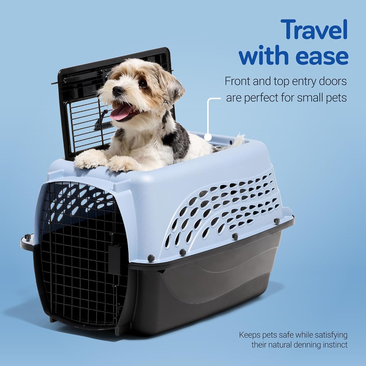 Petmate 2-Door Dog, Puppies & Cat Kennel, 19", White | Top & Front Loading, Made in USA, Extra Small