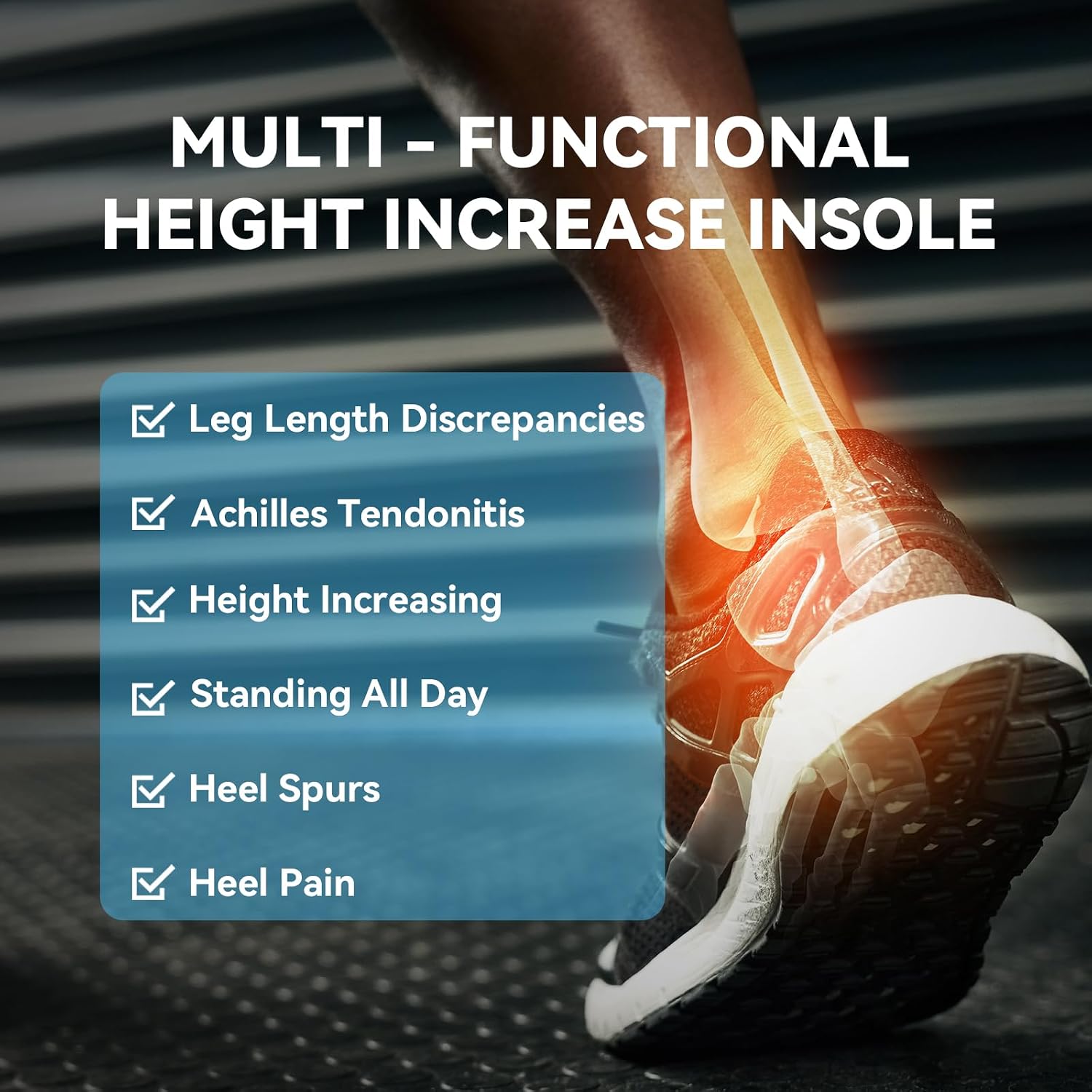 Sumifun Heel Lift, 4-Layer 1 Inch Gel Shoe Lifts for Women Uneven Legs, Adjustable Orthopedic Heel Lifts for Heel Pain and Leg Length Discrepancy