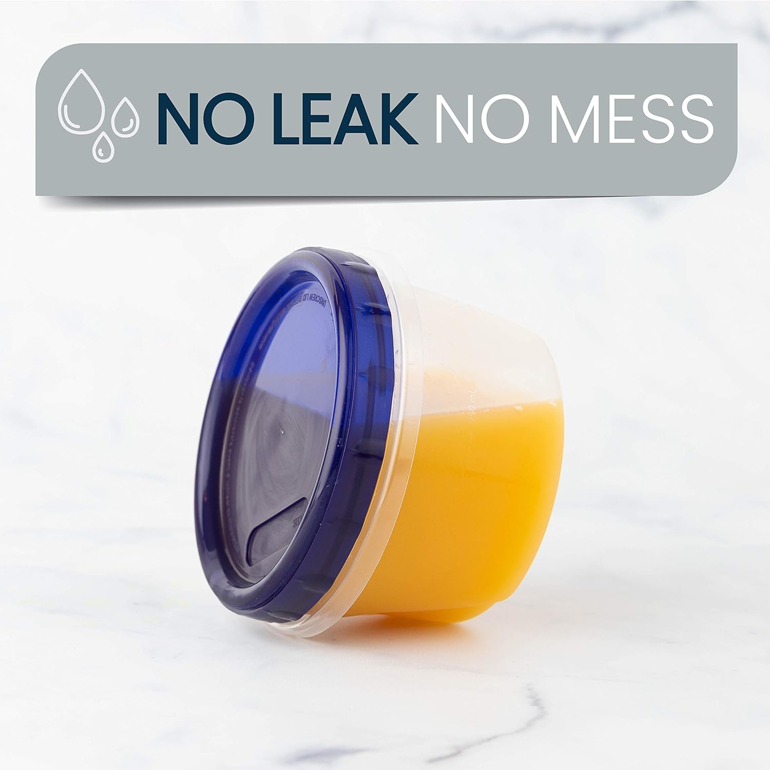 PLASTICPRO Twist Top Deli Containers Clear bottom With blue [32 oz 3 Pack]