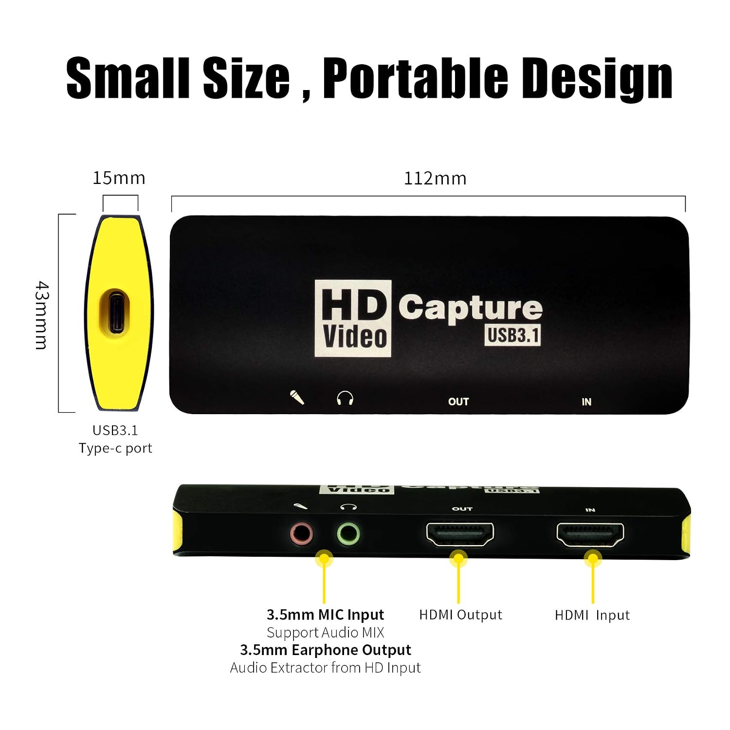 Mirabox Game Capture Card, USB3.1 Type C HDMI Capture Card