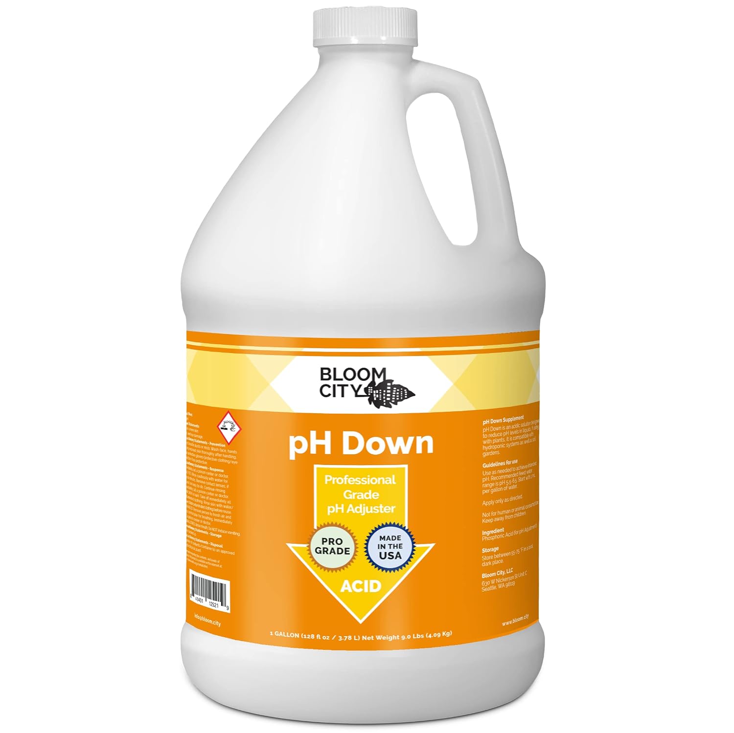 Bloom City pH Down – Liquid pH Adjuster, 32 oz | Supports Nutrient Uptake, For Soil or Hydro Grows, Compatible with all Nutrient Programs, Ideal for Indoor & Outdoor Gardens