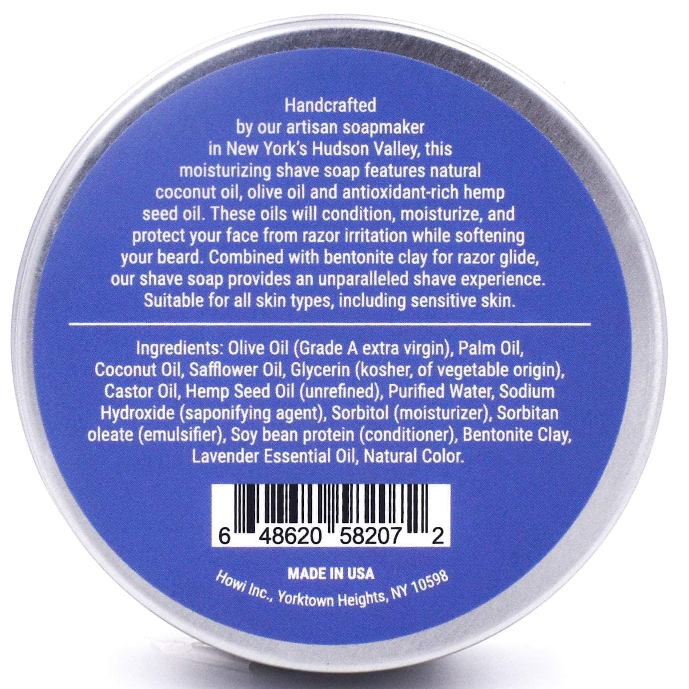 Taconic Lavender Natural Shaving Soap Puck, Rich Lather | Calming lavender aroma pairs with moisturizing natural oils to build rich protective lather for a comfortable wet shave.