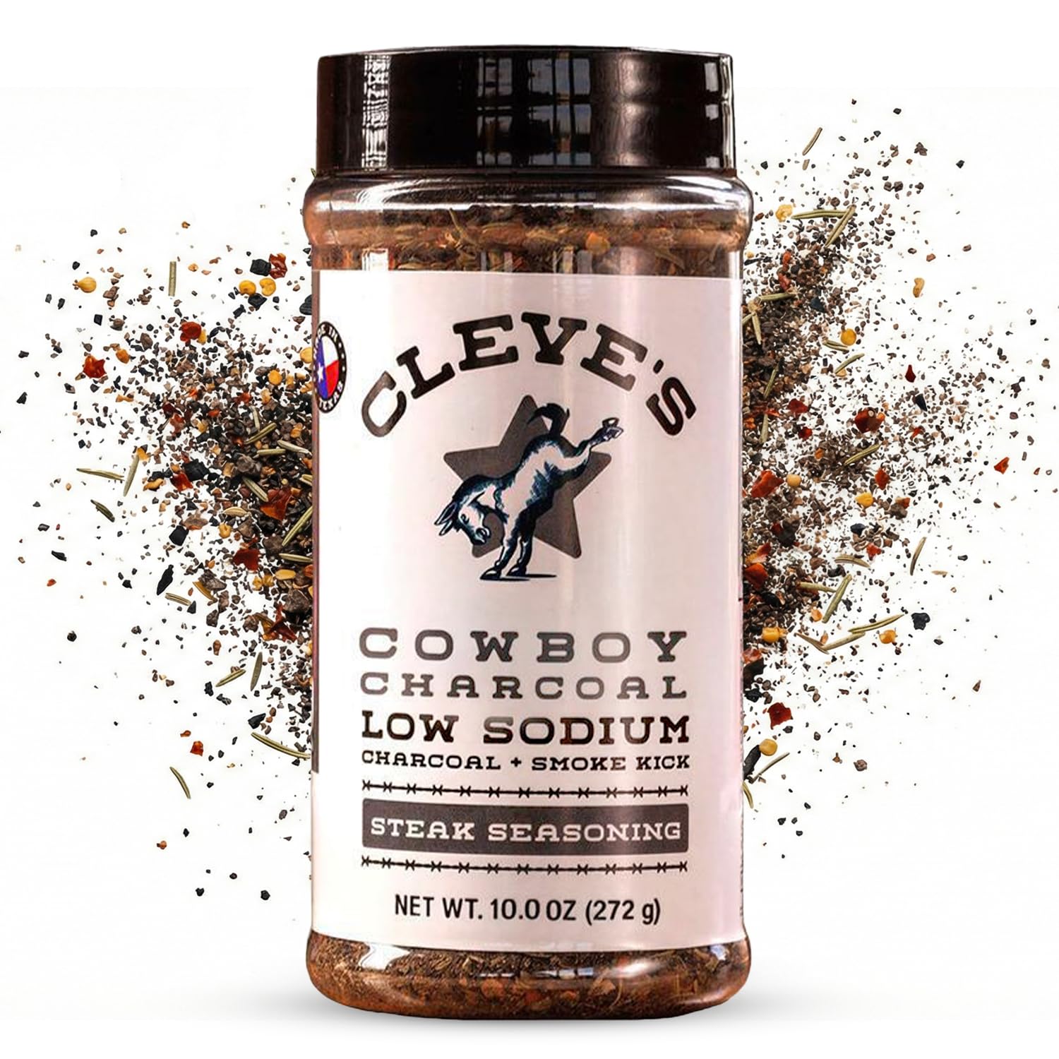 Cleve's Gourmet, Steak Seasoning for Grilling & Cooking, Steak Rub with Smoky Charred Flavor, Prime Rib Seasoning & Beef Seasoning, (Small, Cowboy Charcoal Steak Seasoning)