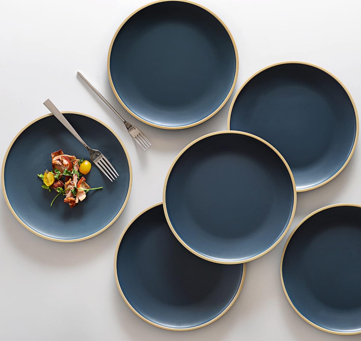 Melamine Dinnerware Sets, Plates and Bowls Sets 12 Pcs, Melamine Plates, Dish Set for 4, Unbreakable Dinnerware Set for Party, BPA Free
