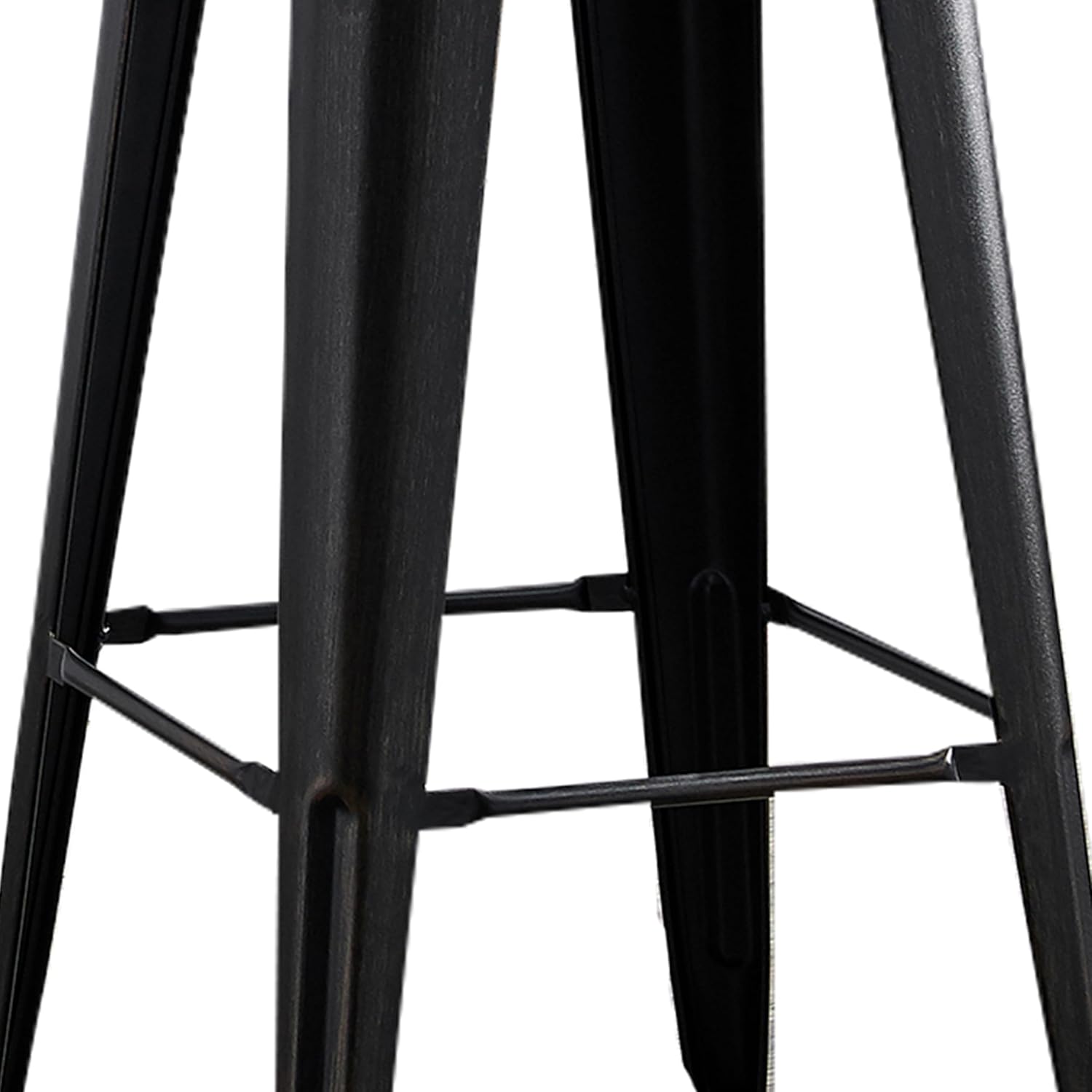 AC Pacific 30” Metal Barstool Set of 2 – Country Rustic Style with Low Back, Lightweight & Sturdy Build, Easy Assembly – Matte Black