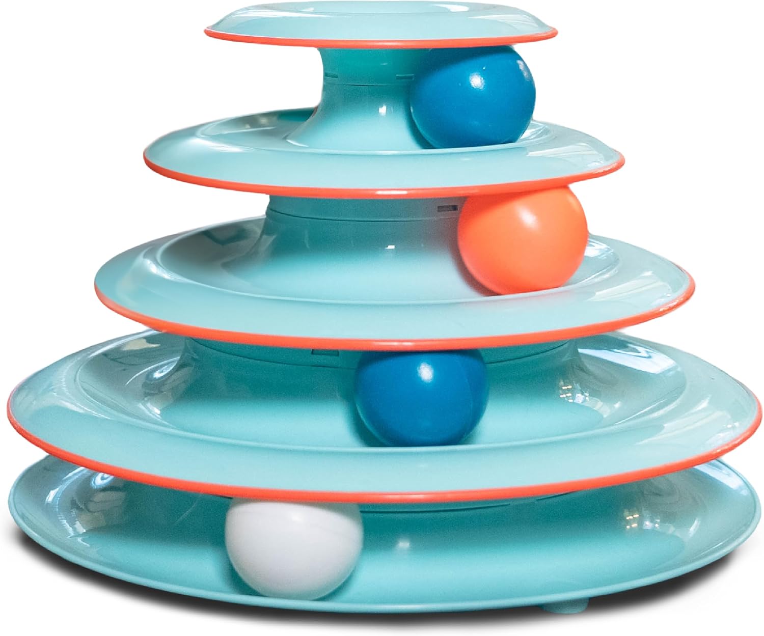 Catstages Tower of Tracks Cat Toy – 3-Level Track Tower with 6 Balls, Interactive Cat Toy for Indoor Enrichment
