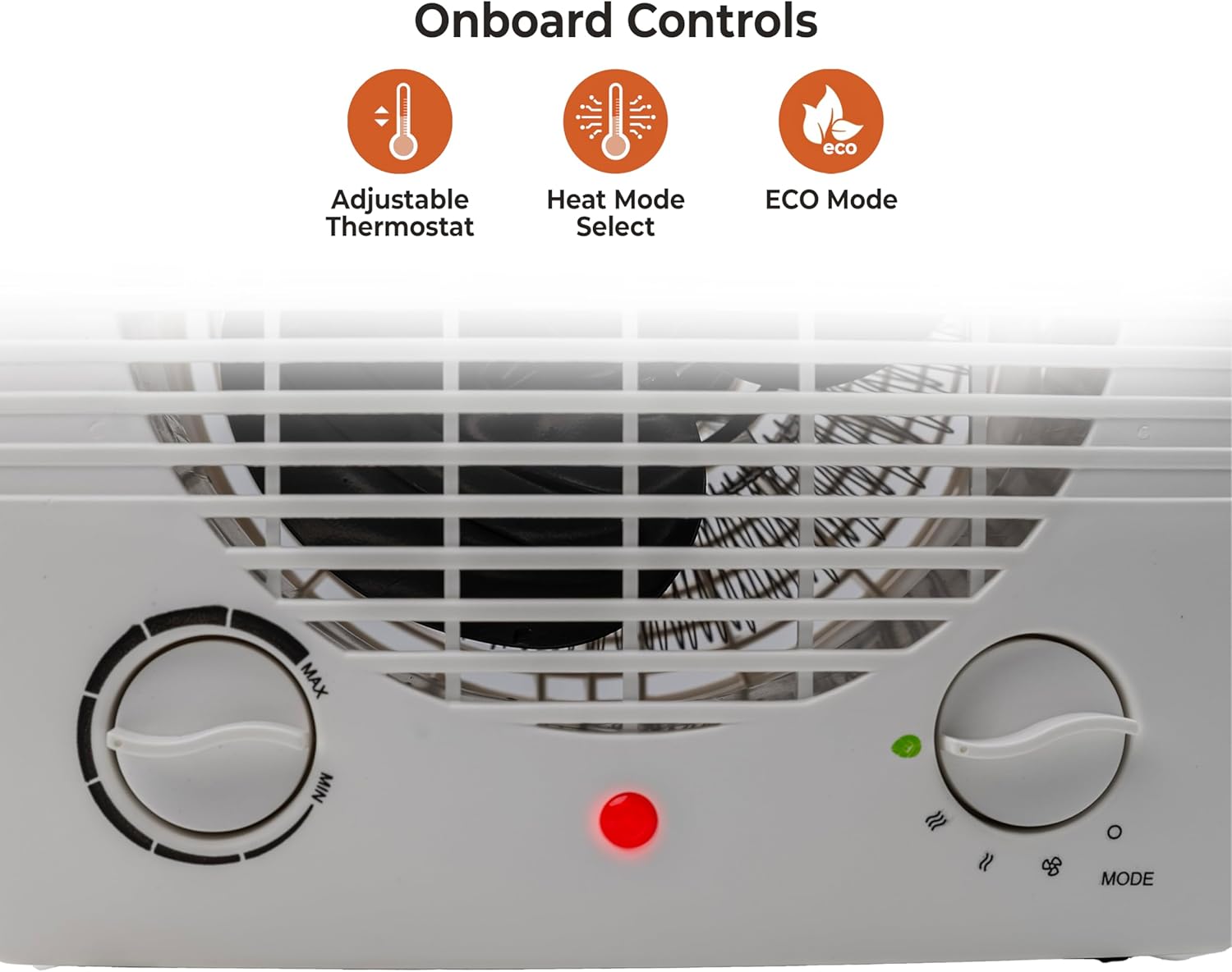 Comfort Zone Indoor Space Heater, Portable, Fan Forced, Electric, Adjustable Thermostat, Overheat Sensor, Safety Tip-Over Switch, & Stay Cool Housing