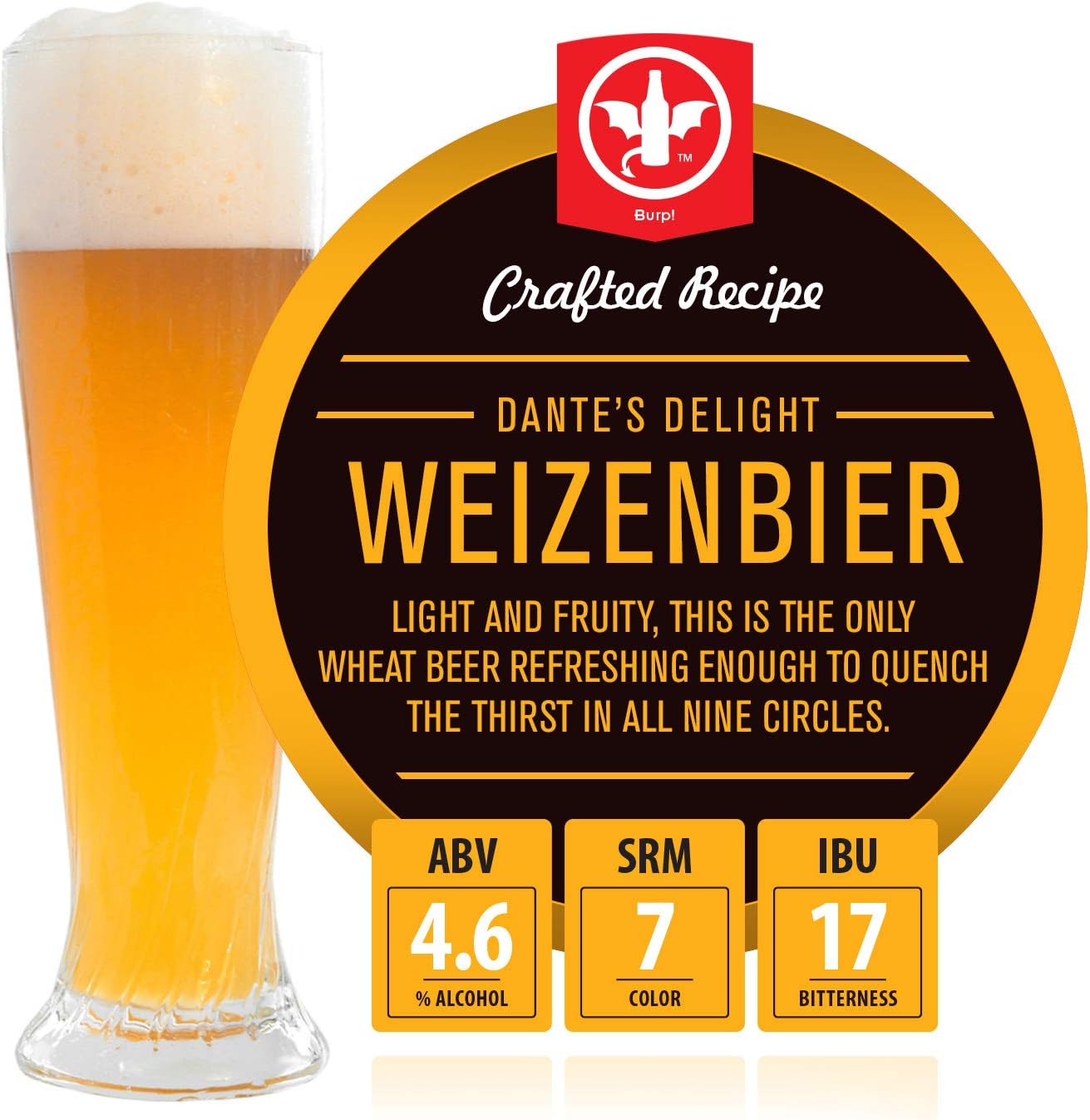 2 Gal. Hellfire Deep Red Ale Beer Recipe Kit - Makes a Wicked-Good 4.6% ABV Batch of Craft Brewed Beer