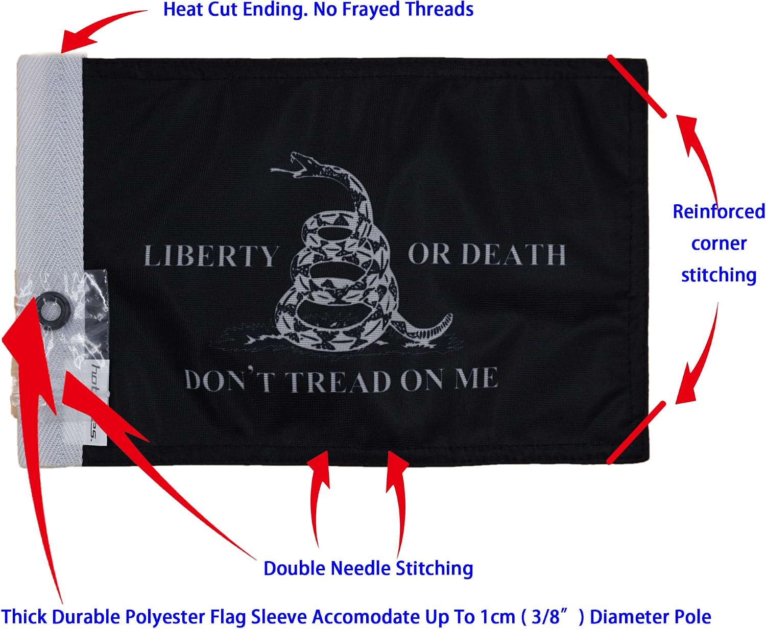 Motorcycle Flag 6 x 9 Or 10 x 15 Inch (6"X9", USA)