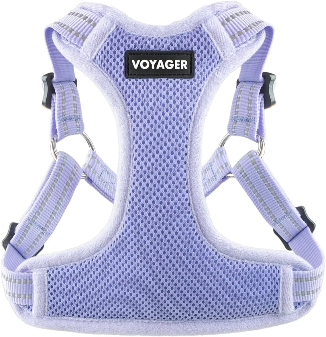 Voyager Step-in Flex Adjustable Dog Harness - Black, Medium | 17 - 21" in Chest, Fully Adjustable, Reflective Bands, All Weather Breathable Air Mesh, Lightweight, Fast Drying