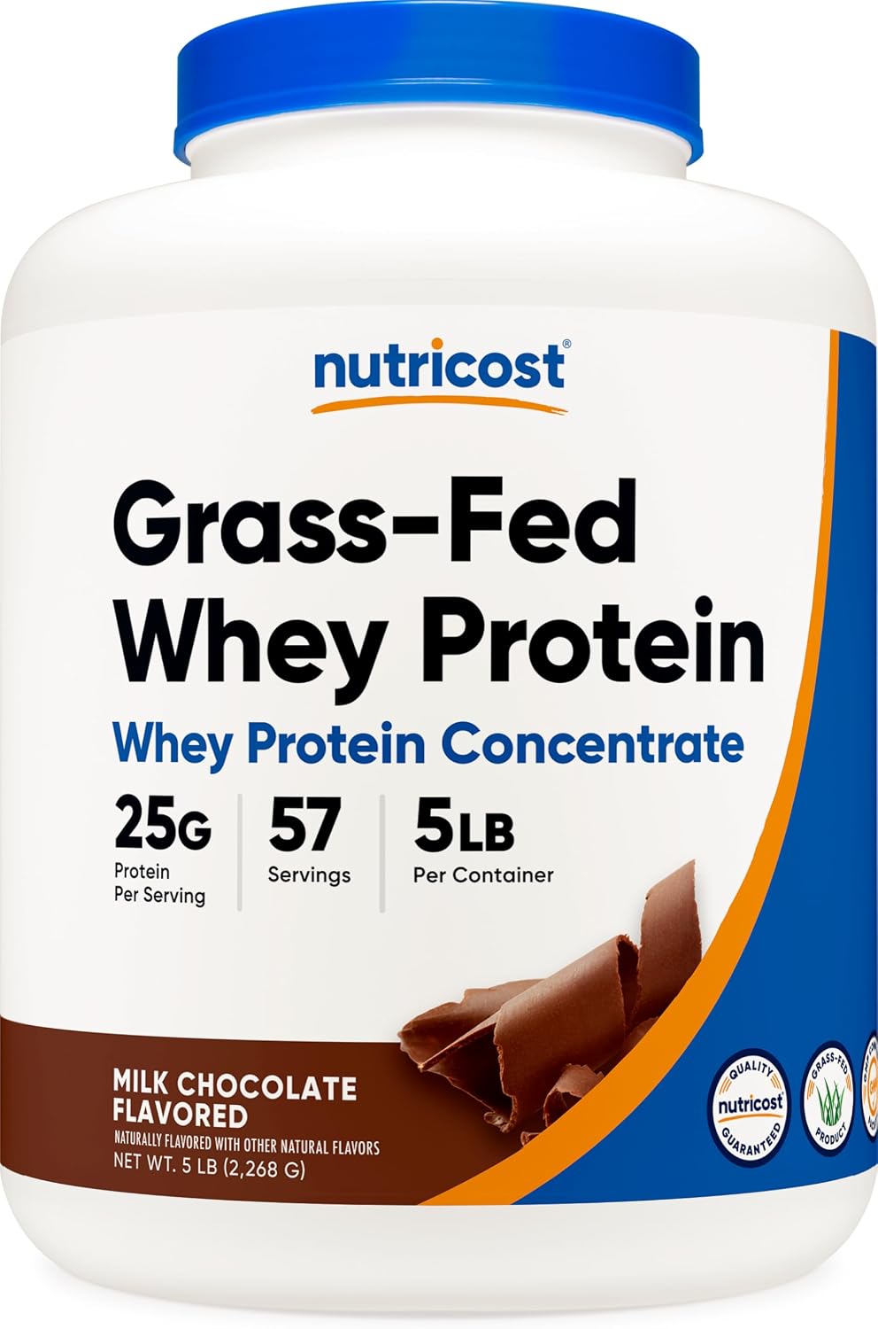 Nutricost Grass-Fed Whey Protein Concentrate (Unflavored) 2LBS | Undenatured, GMO-Free, Gluten Free, Natural Flavors