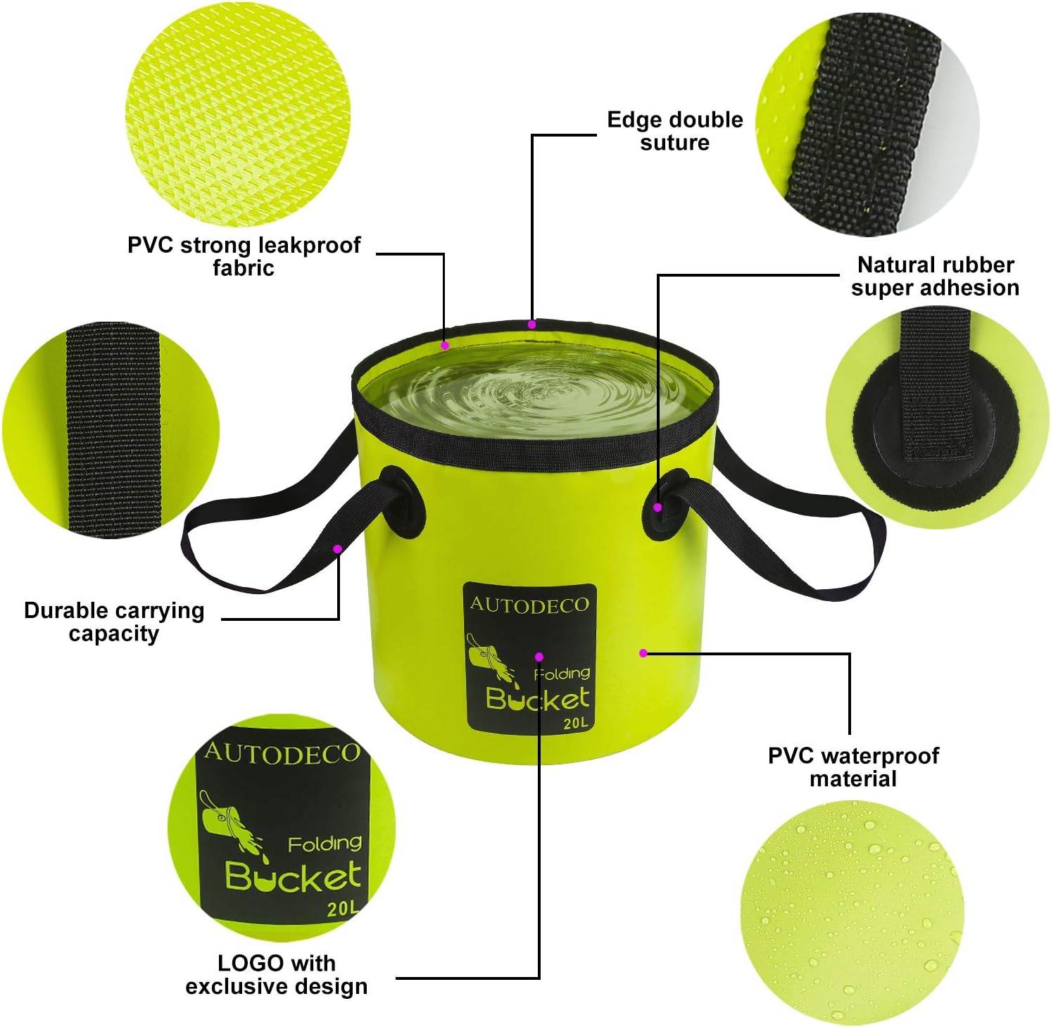 Collapsible Bucket 5 Gallon Container Folding Water Bucket Portable Wash Basin 20L