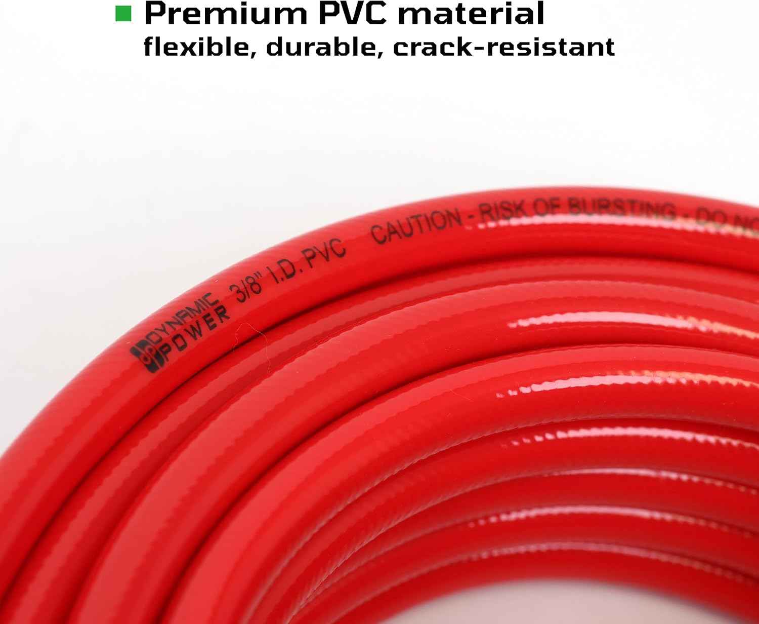 DYNAMIC POWER 3/8" x 50ft PVC Air Compressor Hose WITH 10 Pieces Air Compressor Accessories Kit. PVC3850R-10