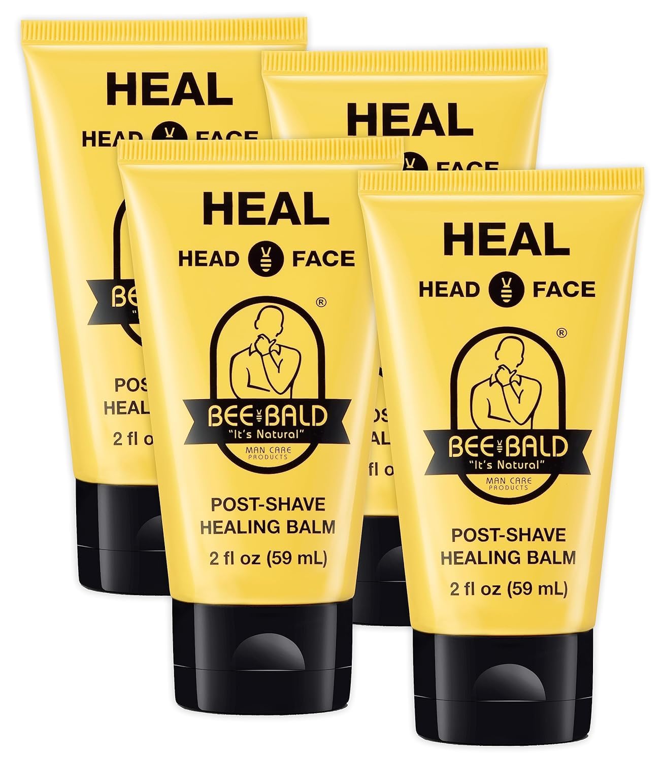 Bee Bald HEAL Aftershave for Men, Calm & Soothes, After Shave Balm, 2 fl oz | Immediately Calms & Soothes Irritated Skin. Treats Razor Burn, Redness, Bumps on Head or Face. Perfect For Sensitive Skin.