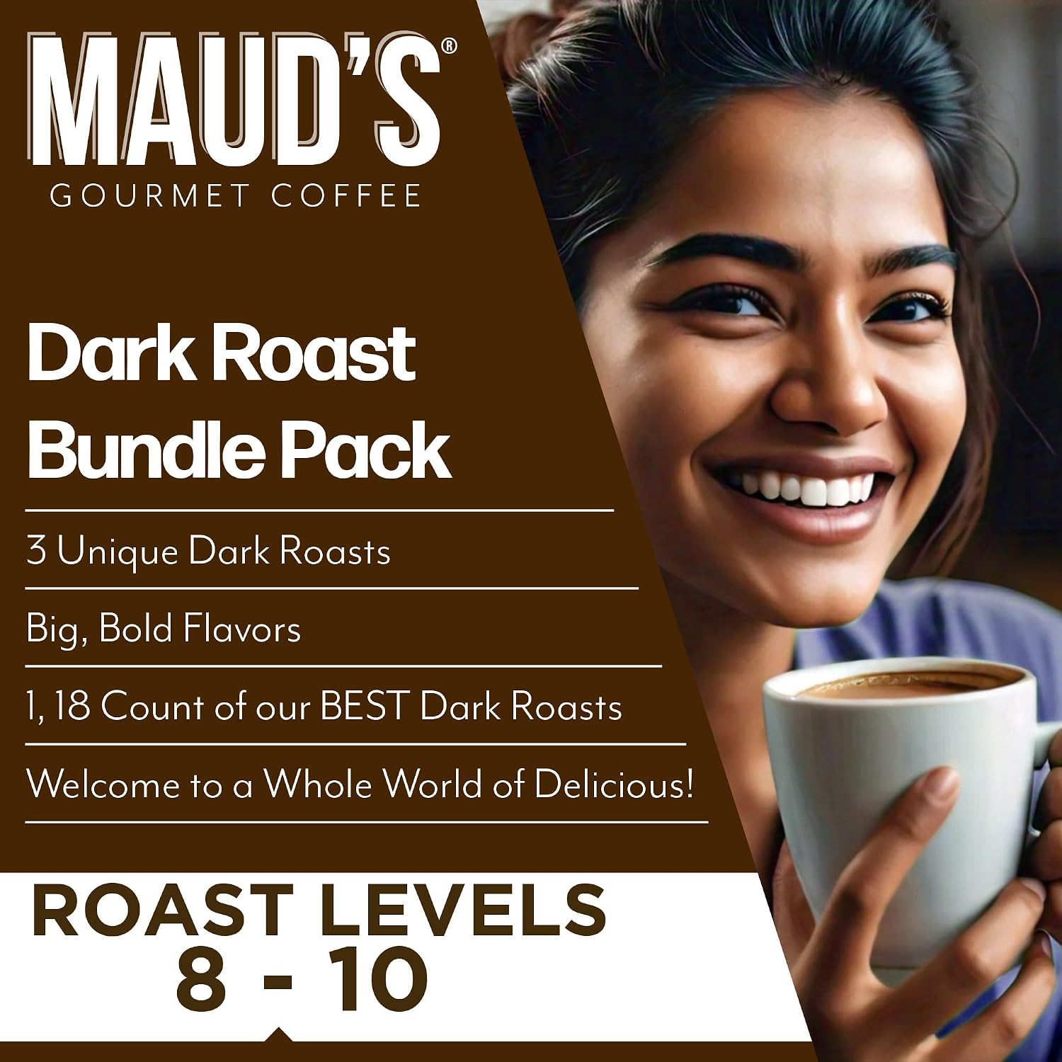 Maud's Dark Roast Coffee Pods, 100ct | Dark Roast Coffee in Single Serve Pods – Compatible with Keurig Coffee Makers