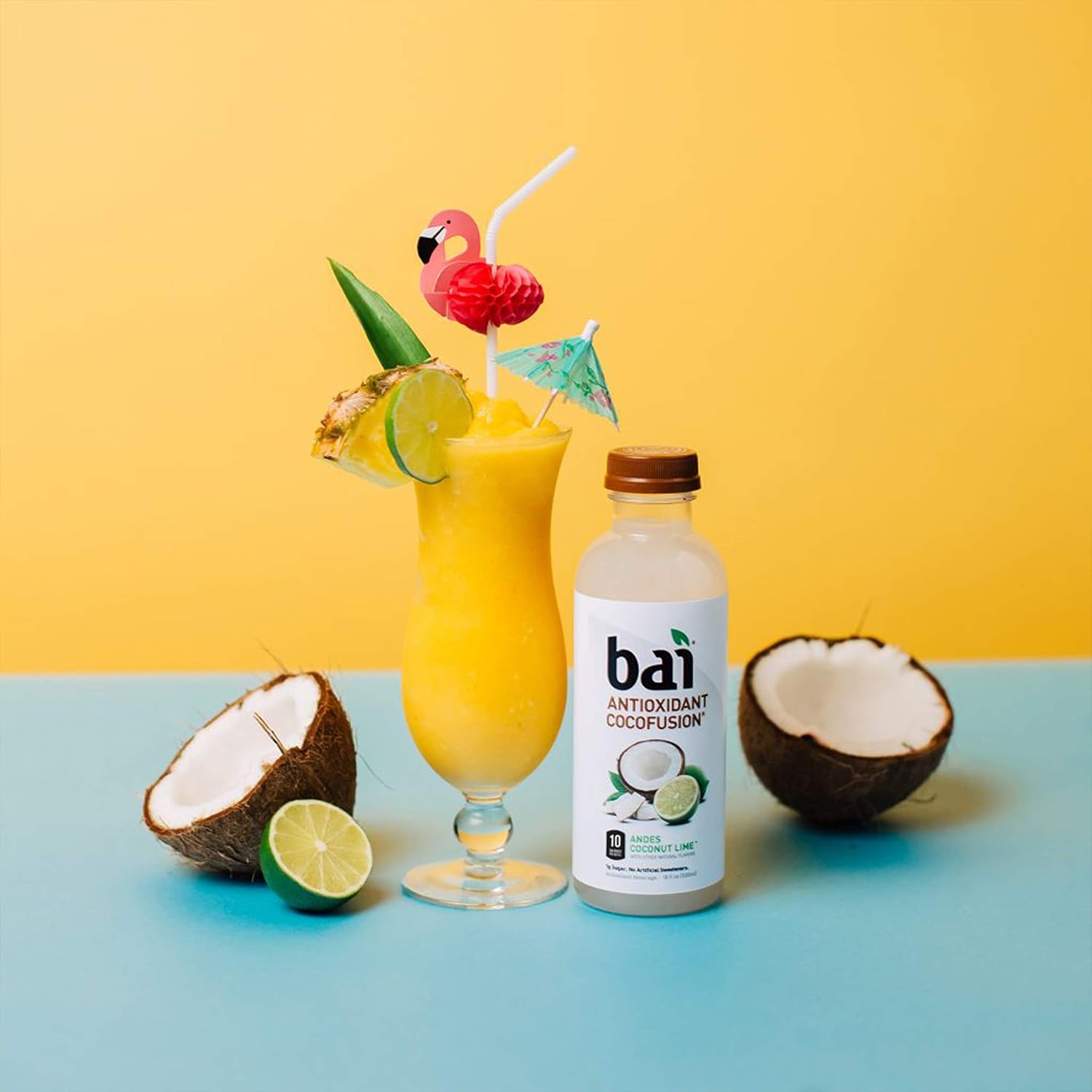 Bai Coconut Flavored Water Puna Coconut Pineapple, Antioxidant Infused, Coconut Pineapple Flavored Water Drink, 18 Fluid Ounce Bottles, 6 Count