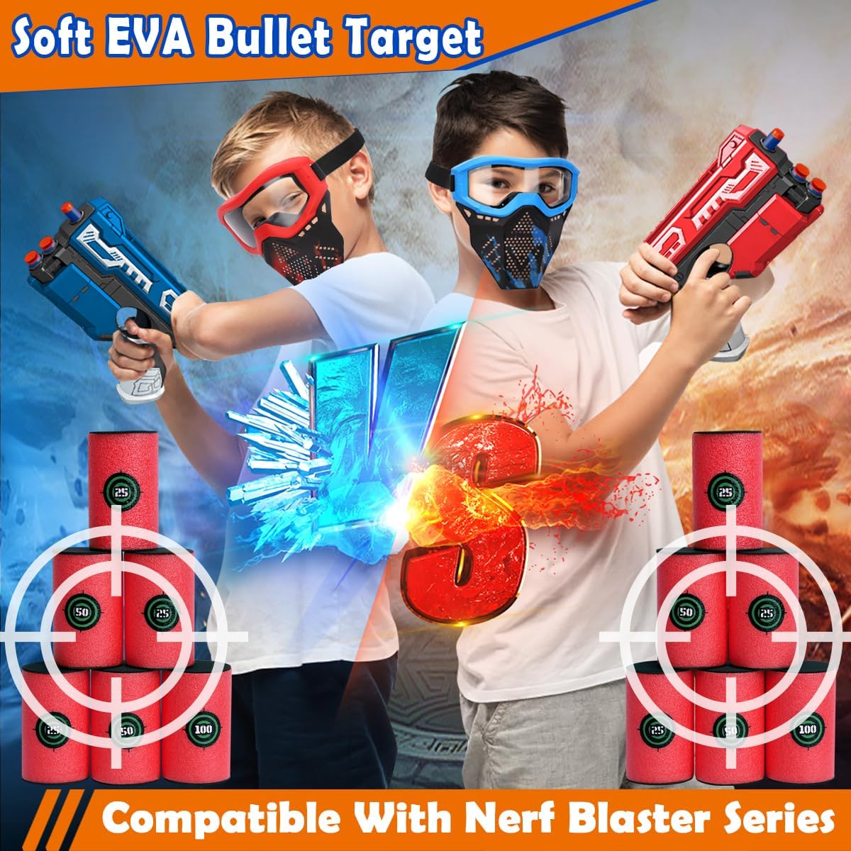 POKONBOY Soft Bullet Target, EVA Bullet Dart Target Compatible with Nerf Blasters Guns