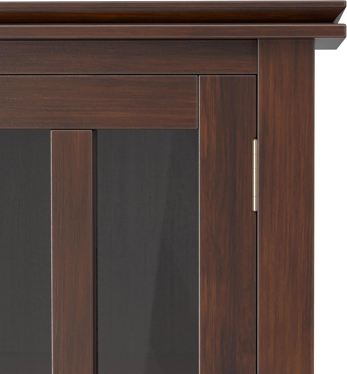 SIMPLIHOME Artisan 30" Wide Solid Wood Cabinet in Russet Brown