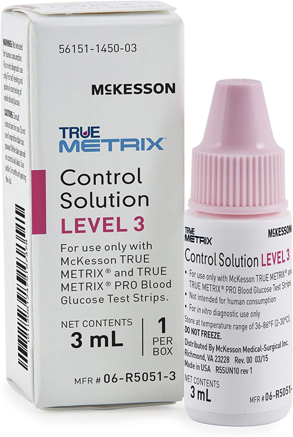 McKesson True METRIX Control Solution Level 3, 3 mL, 1 ct | Blood Glucose Meters