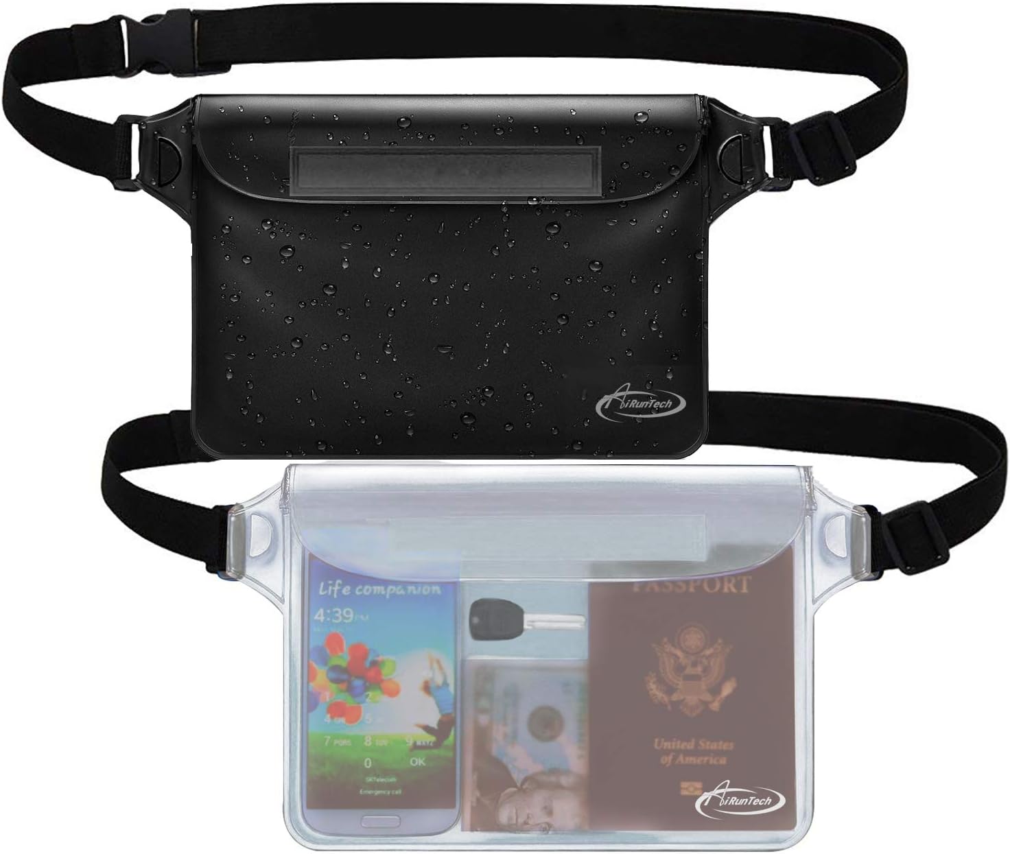 AiRunTech Waterproof Fanny Pack,Phone Pouch Dry Bag for Passport Wallet Purse,Floating Waterproof Bags for Travel Beach Swimming Kayaking Boating Cruise Accessories
